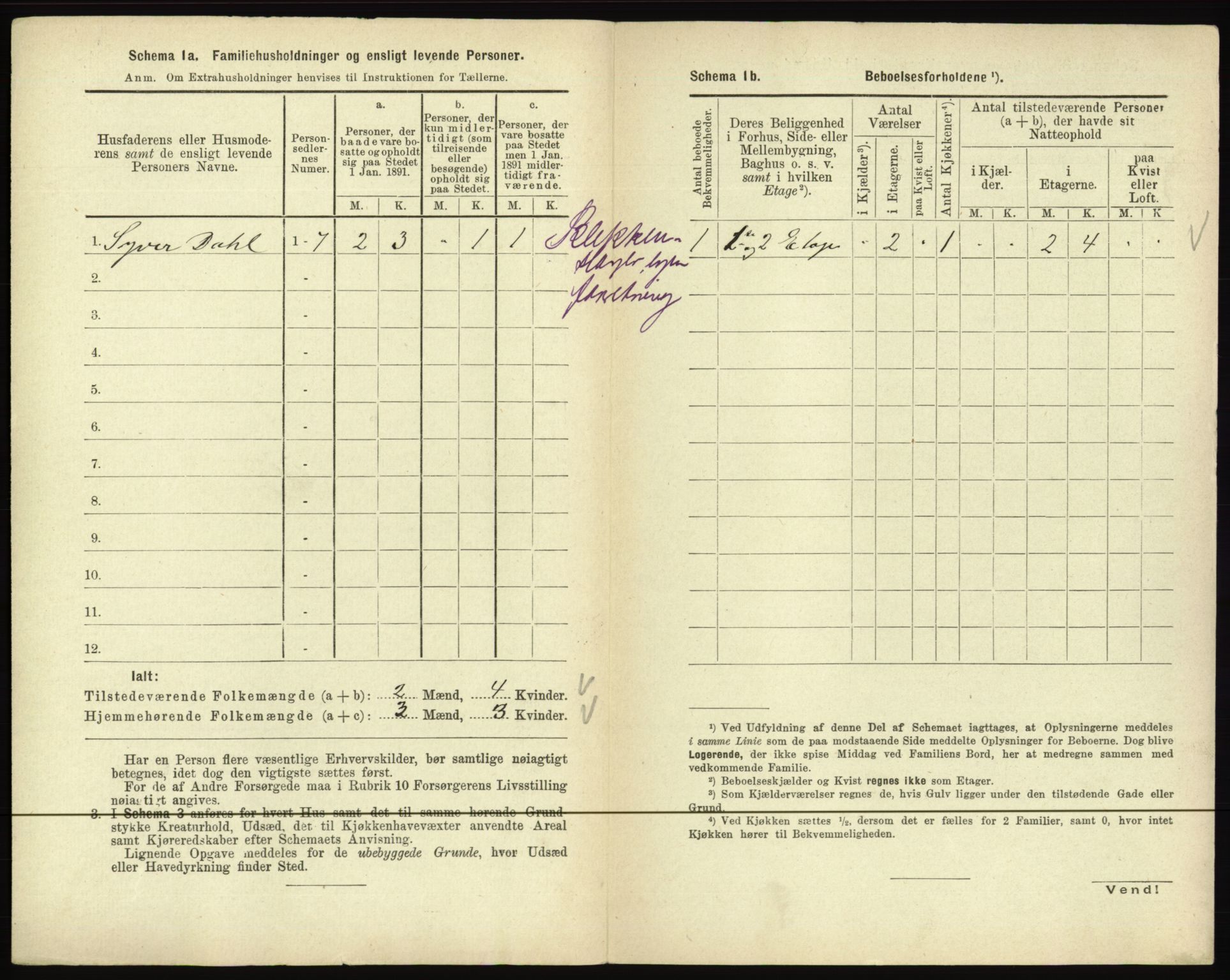 RA, 1891 census for 0501 Lillehammer, 1891, p. 220