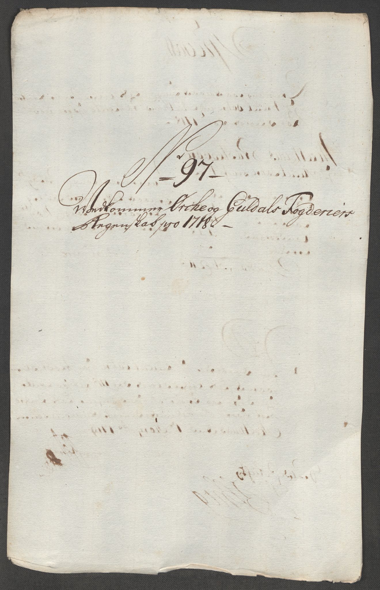 Rentekammeret inntil 1814, Reviderte regnskaper, Fogderegnskap, AV/RA-EA-4092/R60/L3972: Fogderegnskap Orkdal og Gauldal, 1718, p. 258