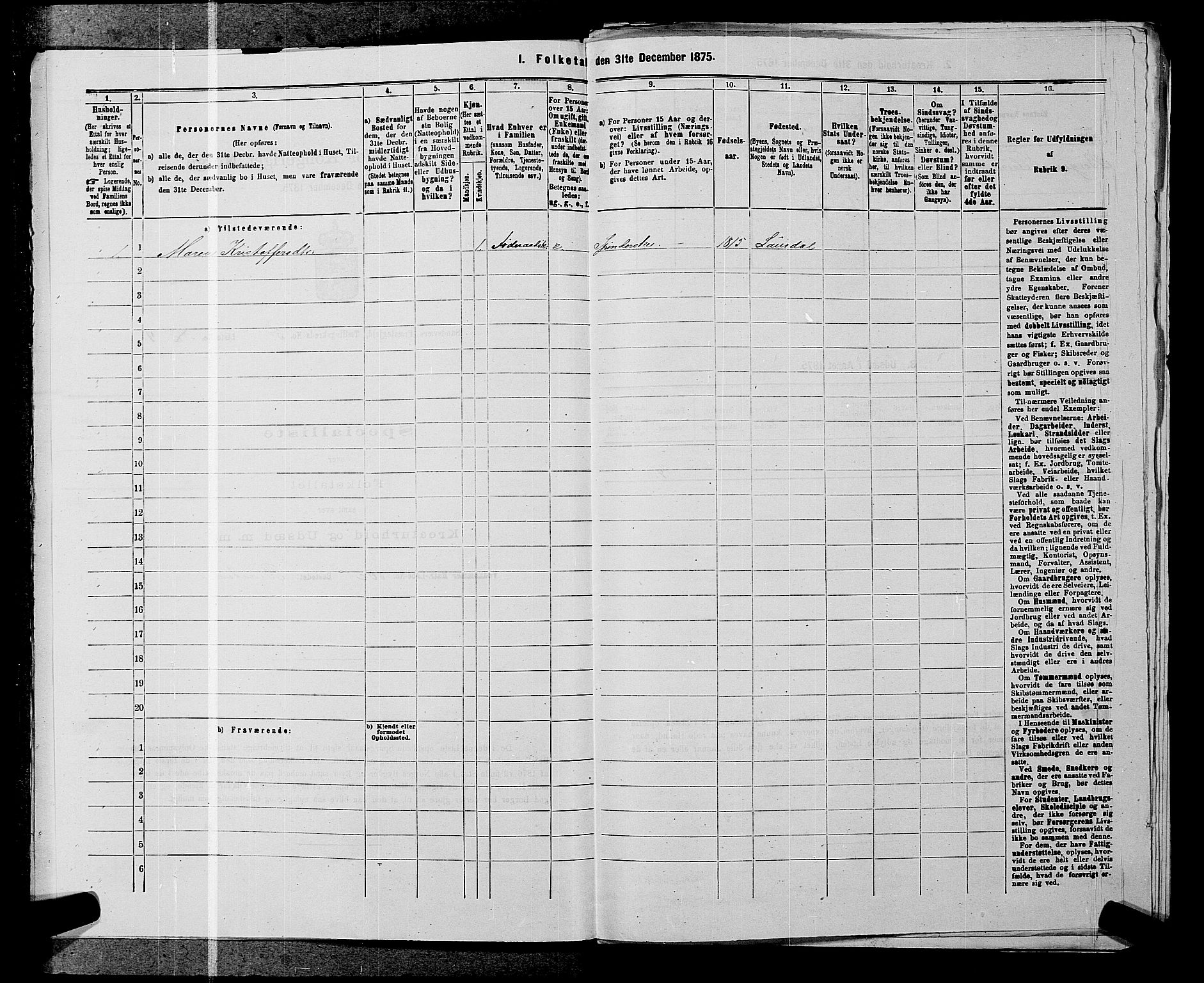 SAKO, 1875 census for 0629P Sandsvær, 1875, p. 543