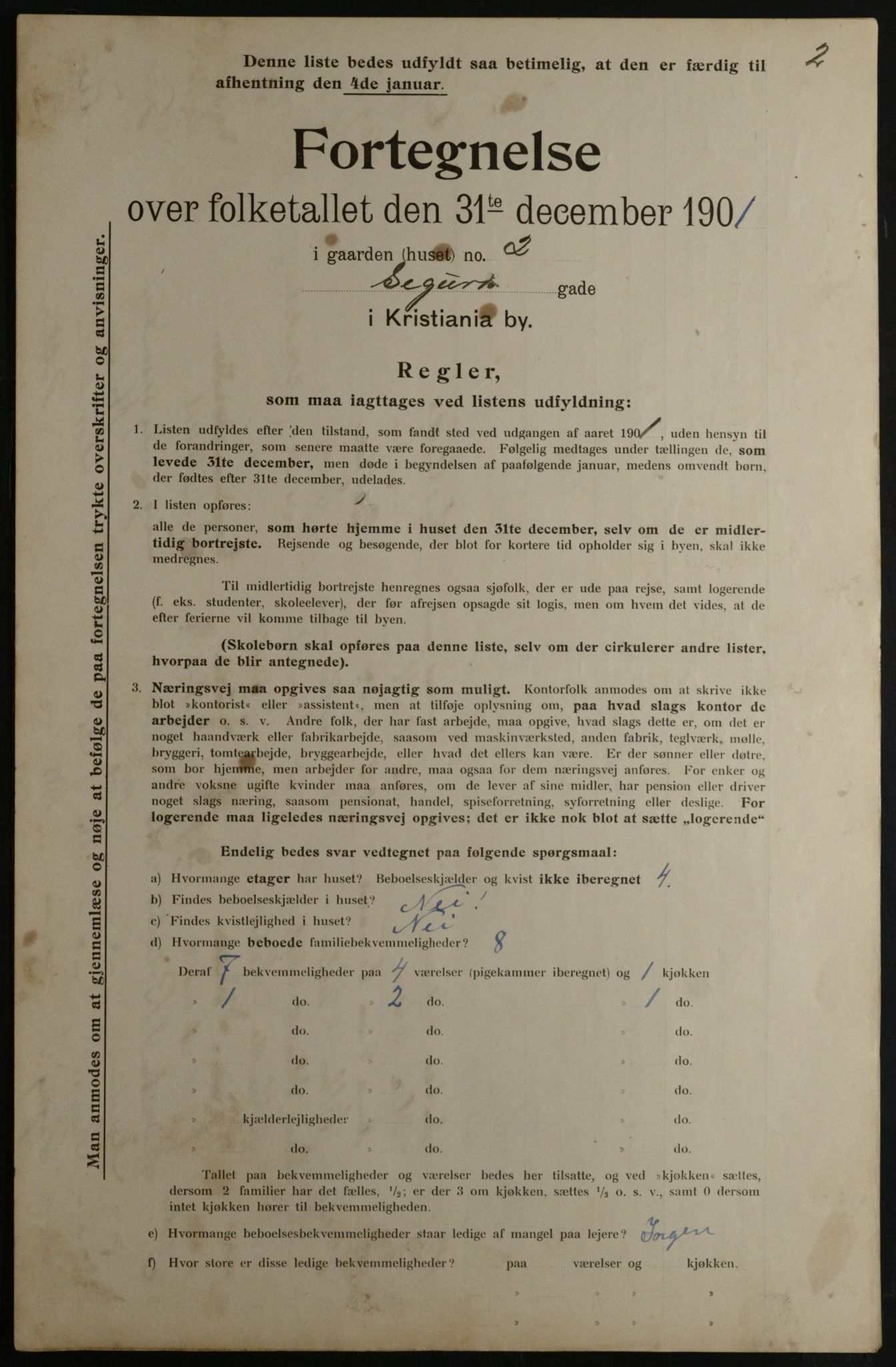 OBA, Municipal Census 1901 for Kristiania, 1901, p. 14603