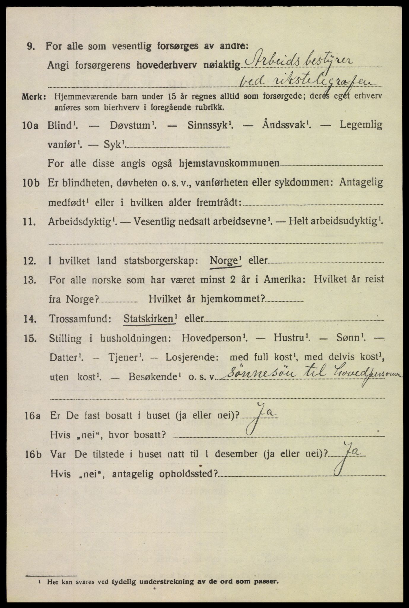 SAK, 1920 census for Gjerstad, 1920, p. 2040