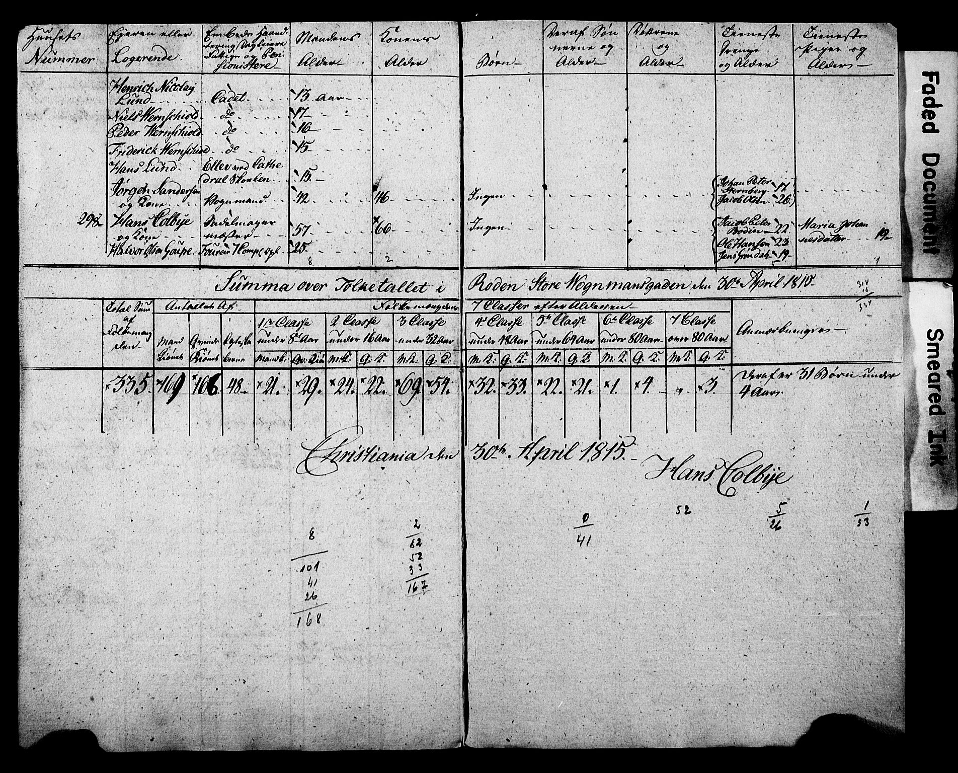 SAO, Census 1815 for Kristiania, 1815, p. 137