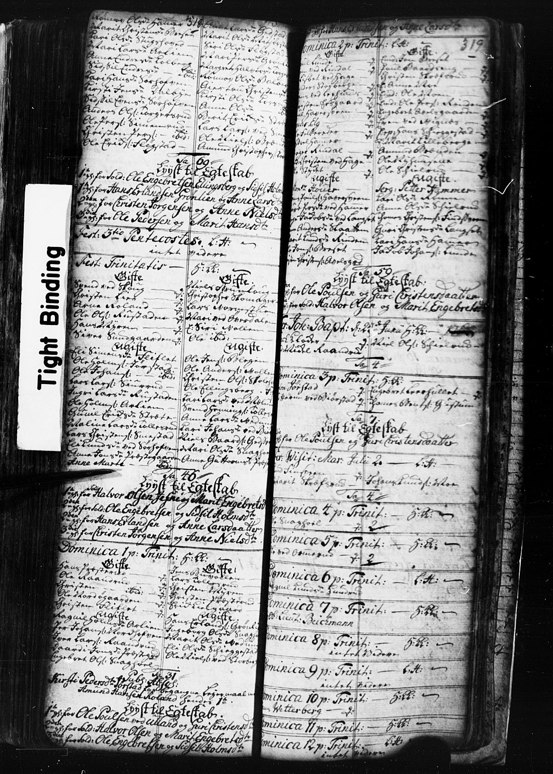 Fåberg prestekontor, SAH/PREST-086/H/Ha/Hab/L0001: Parish register (copy) no. 1, 1727-1767, p. 318-319