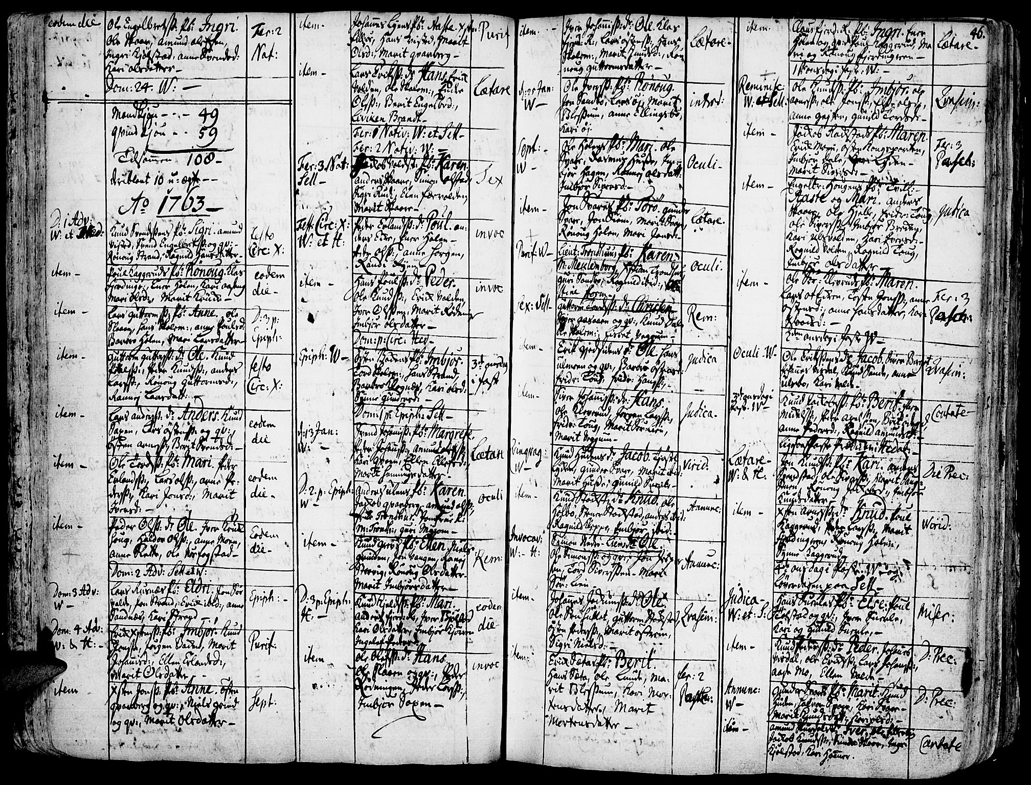 Vågå prestekontor, SAH/PREST-076/H/Ha/Haa/L0001: Parish register (official) no. 1, 1739-1810, p. 46
