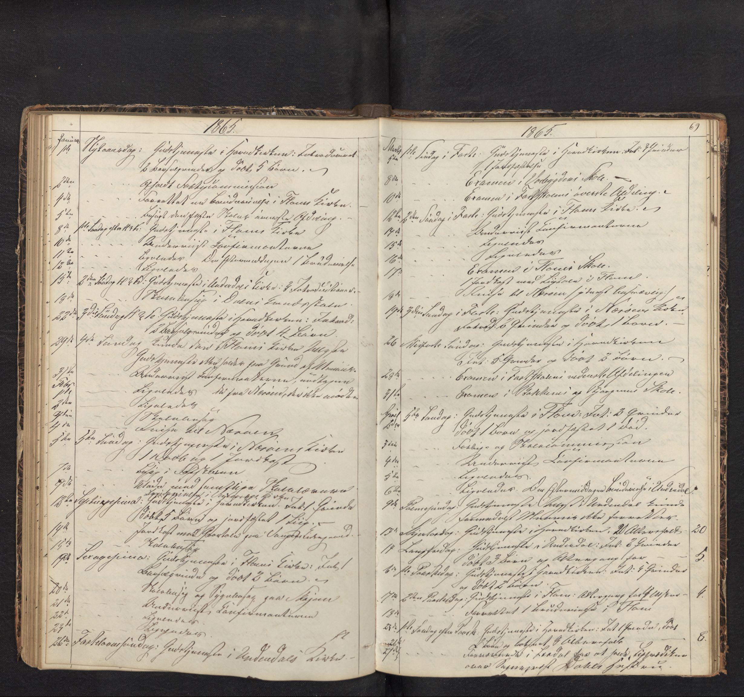 Aurland sokneprestembete, SAB/A-99937/H/Ha/Haf: Diary records no. F 0, 1844-1876, p. 68b-69a