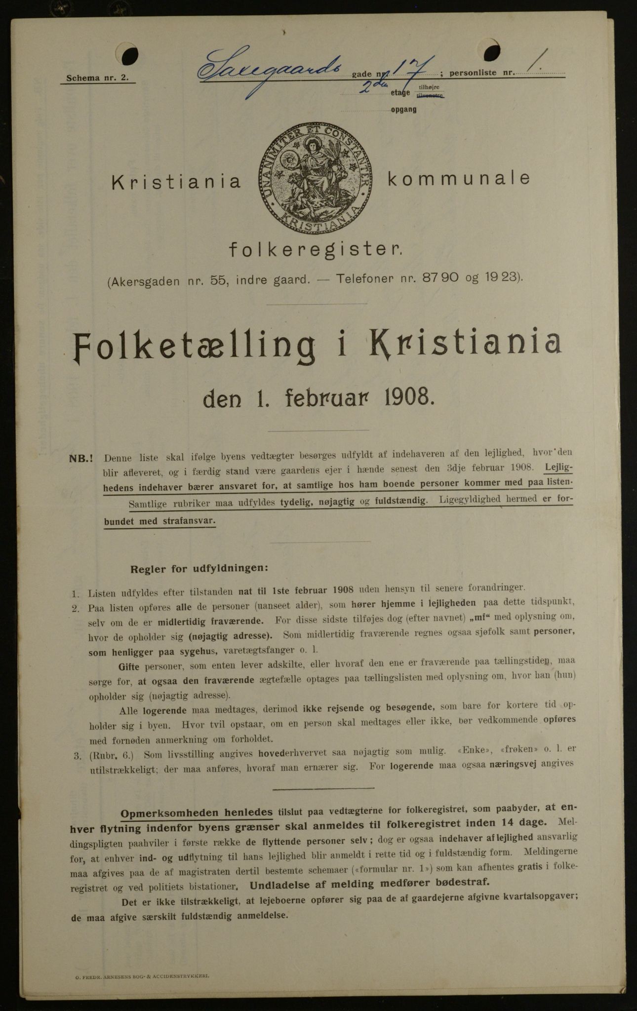 OBA, Municipal Census 1908 for Kristiania, 1908, p. 80547