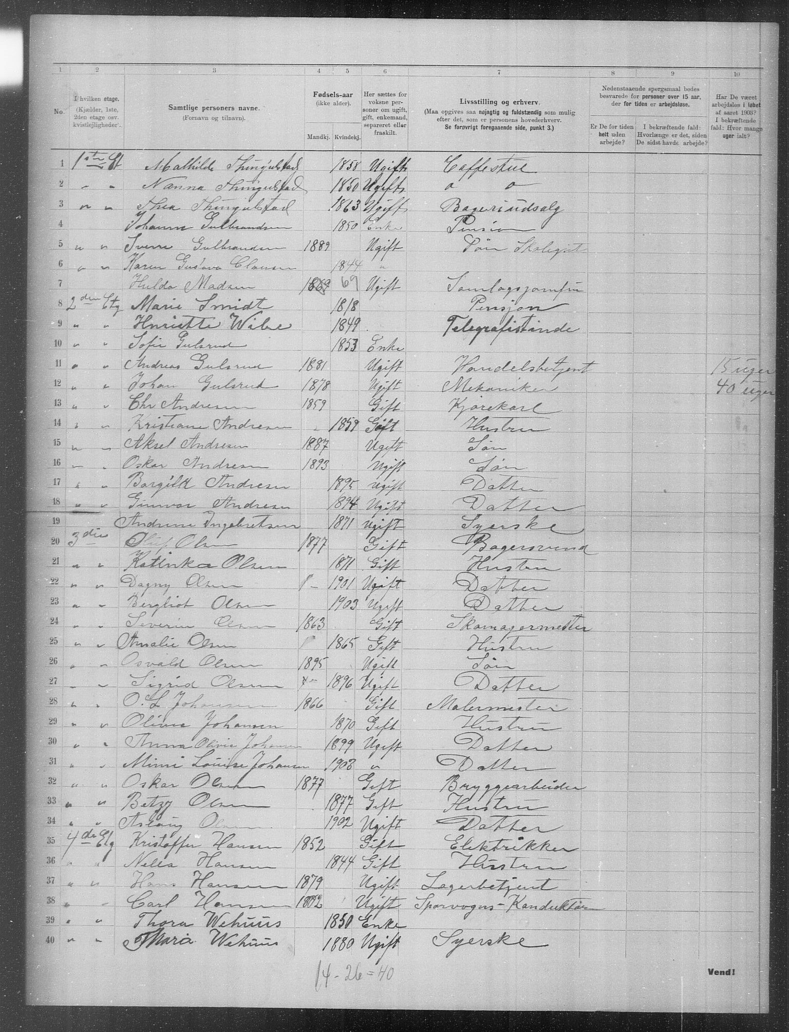 OBA, Municipal Census 1903 for Kristiania, 1903, p. 23603