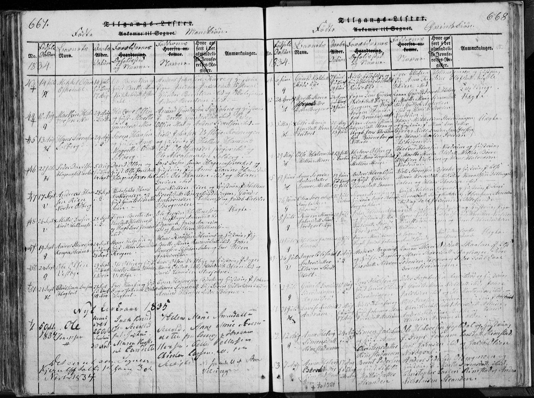 Hedrum kirkebøker, AV/SAKO-A-344/F/Fa/L0004: Parish register (official) no. I 4, 1817-1835, p. 667-668