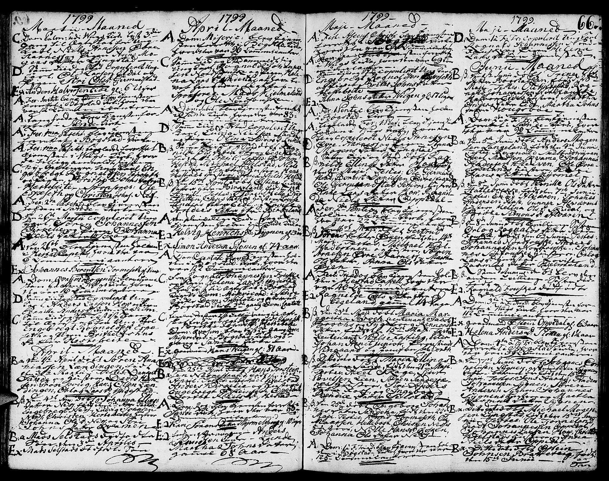 Gaular sokneprestembete, SAB/A-80001/H/Haa: Parish register (official) no. A 2, 1785-1821, p. 66