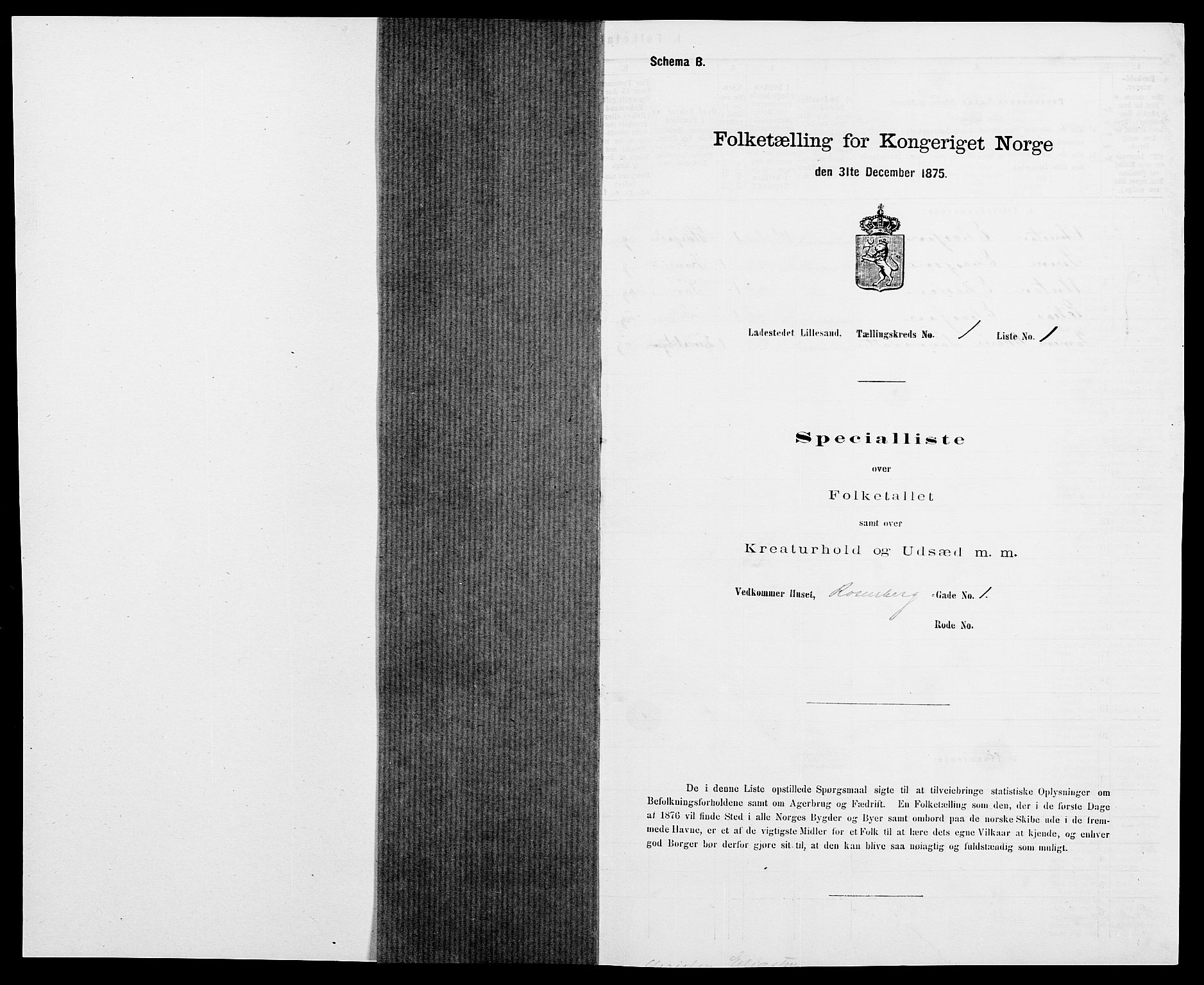 SAK, 1875 census for 0905B Vestre Moland/Lillesand, 1875, p. 9