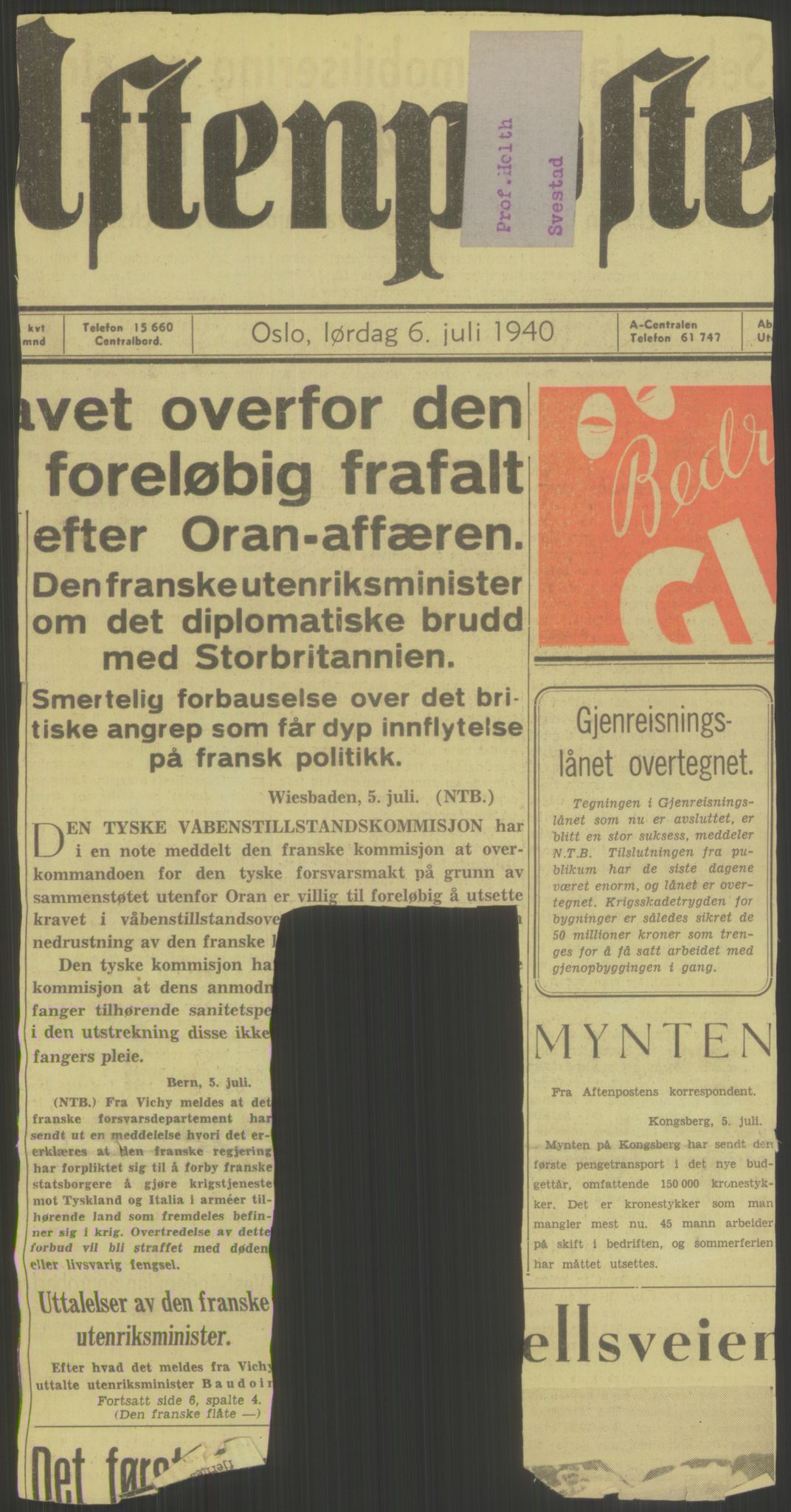 Forsvaret, Forsvarets krigshistoriske avdeling, AV/RA-RAFA-2017/Y/Yb/L0053: II-C-11-130  -  1. Divisjon, 1940, p. 704