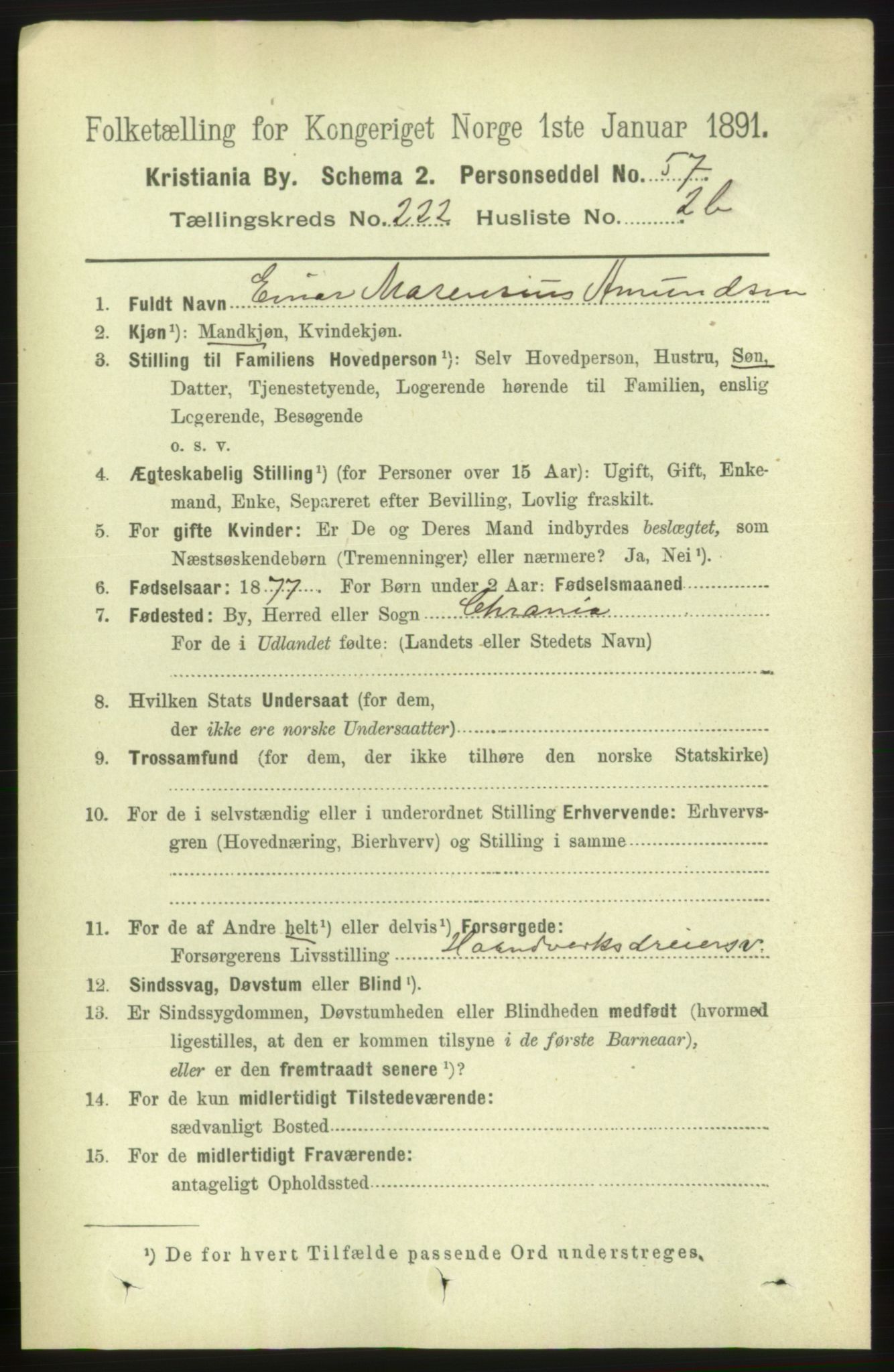 RA, 1891 census for 0301 Kristiania, 1891, p. 133118