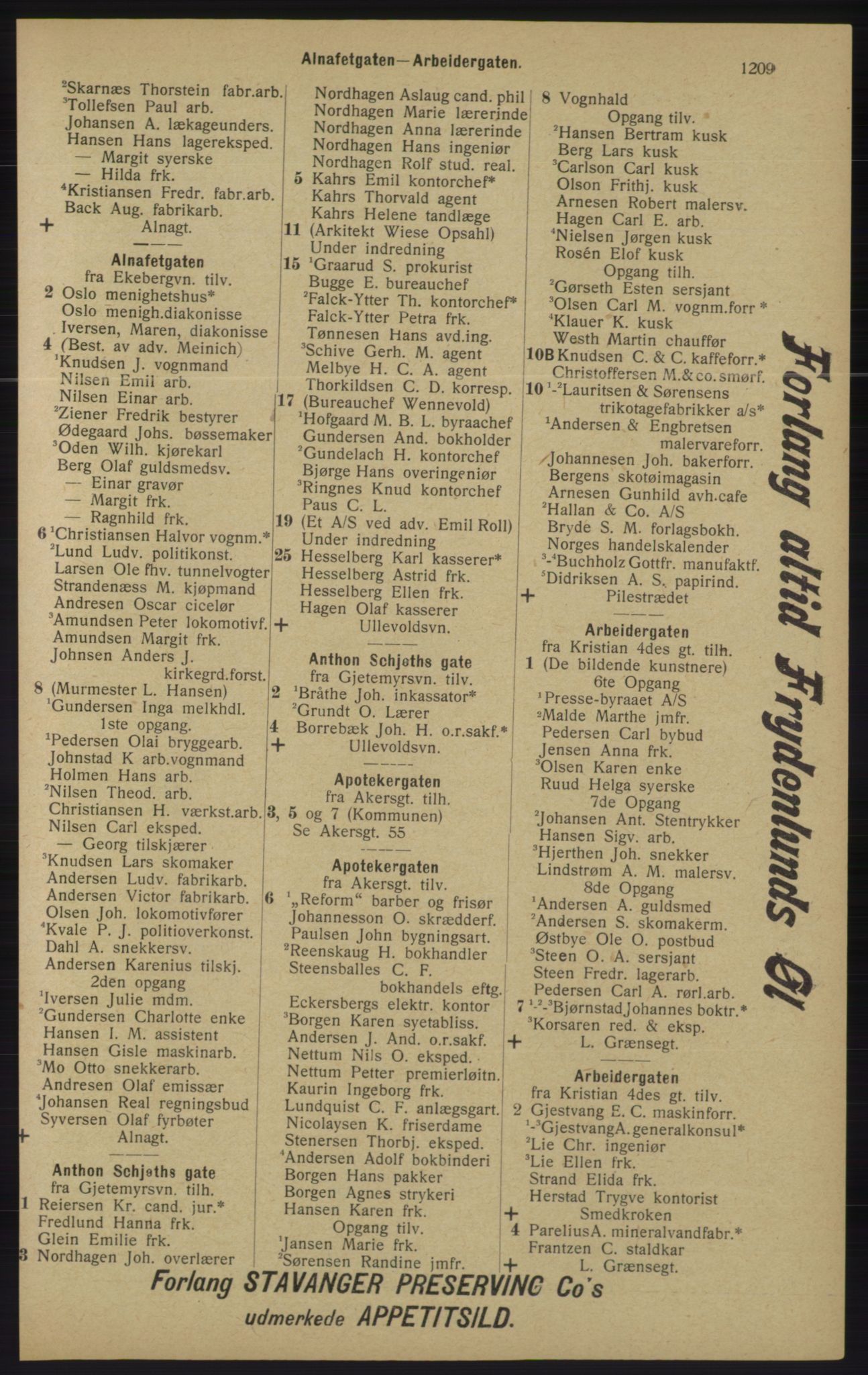 Kristiania/Oslo adressebok, PUBL/-, 1913, p. 1165