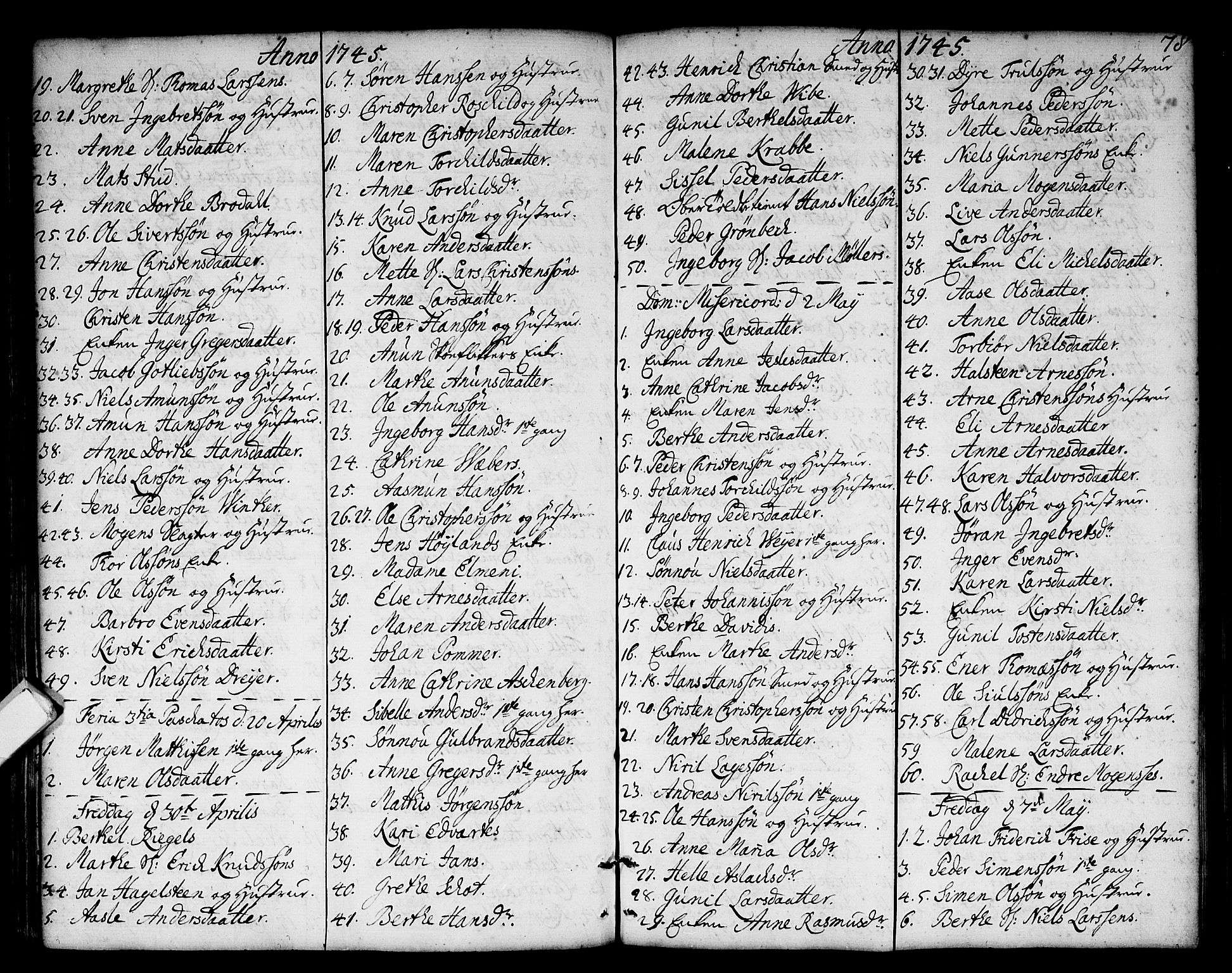 Strømsø kirkebøker, AV/SAKO-A-246/F/Fa/L0006: Parish register (official) no. I 6, 1740-1747, p. 78