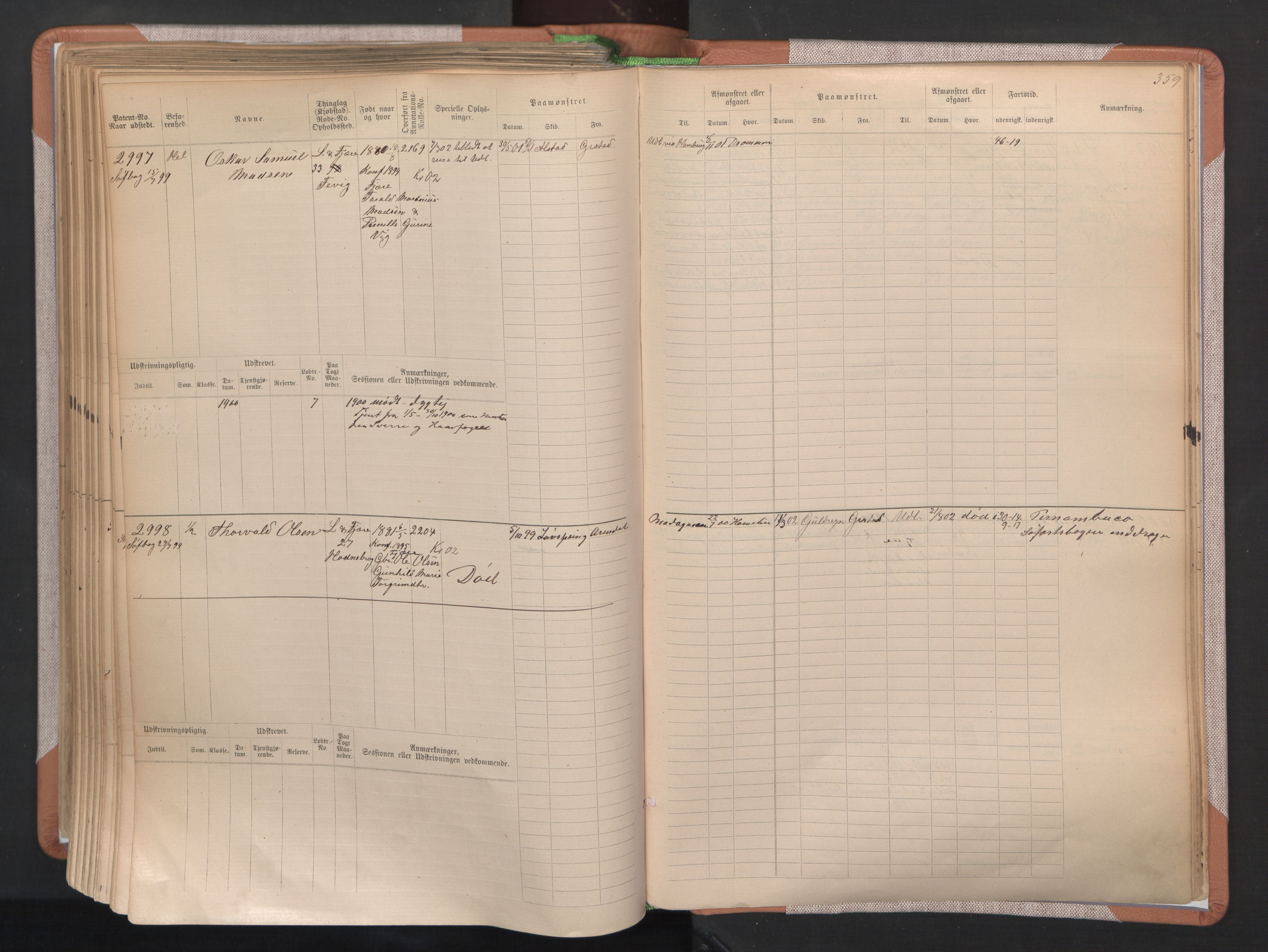 Grimstad mønstringskrets, AV/SAK-2031-0013/F/Fb/L0004: Hovedrulle A nr 2277-3042, F-7, 1889-1940, p. 367