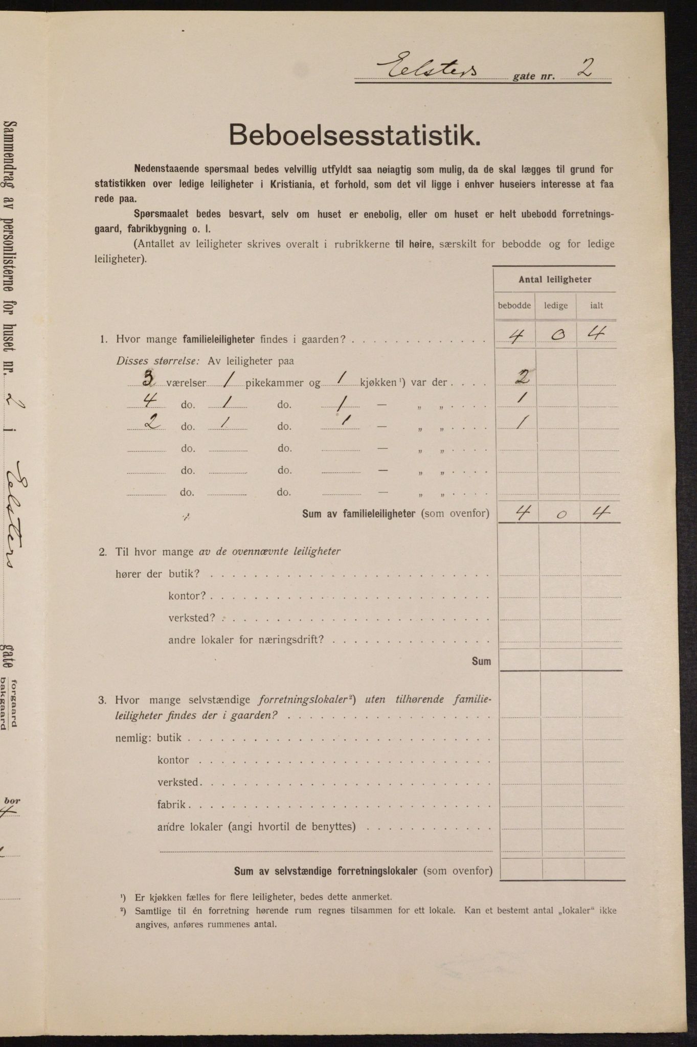 OBA, Municipal Census 1913 for Kristiania, 1913, p. 20960