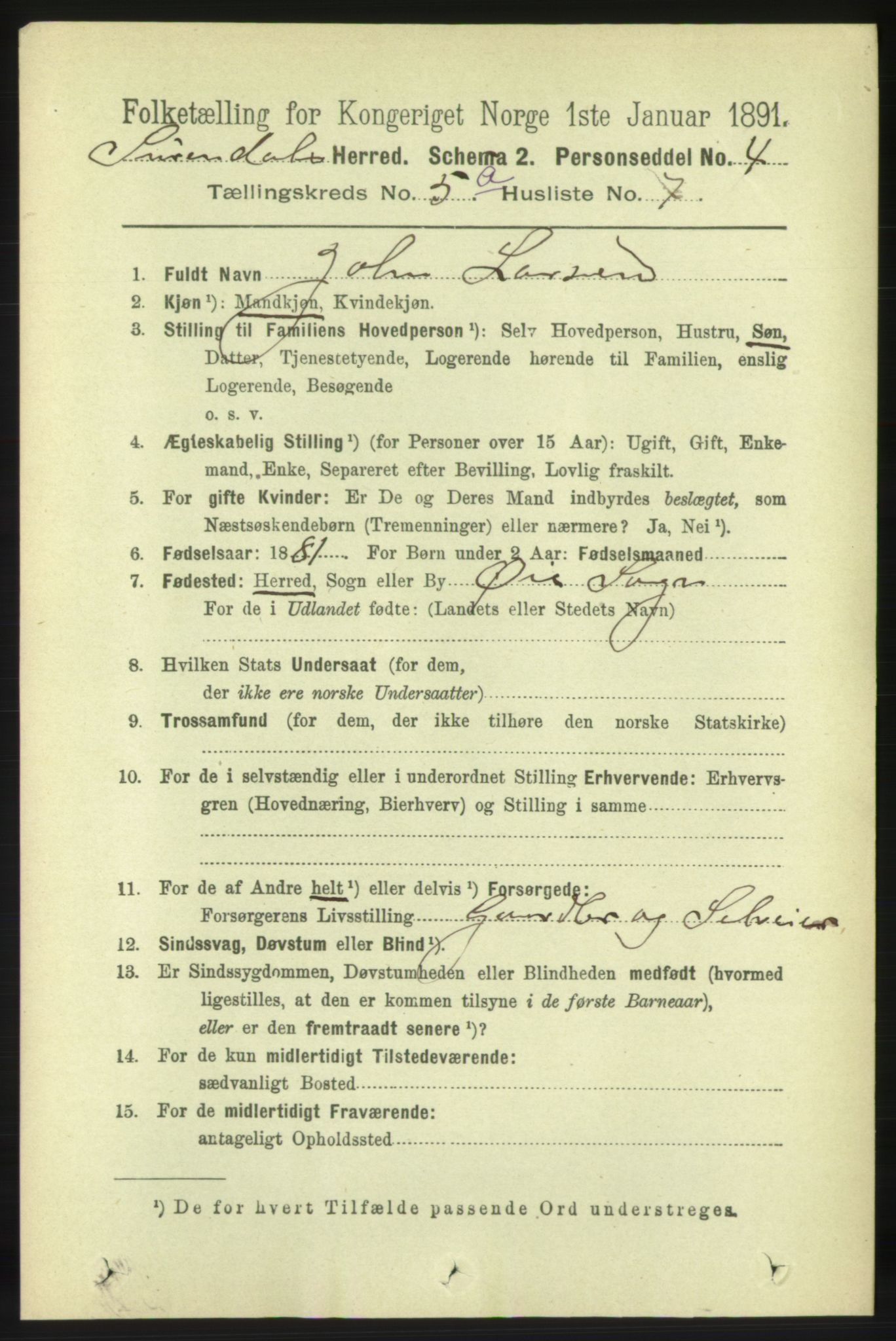 RA, 1891 census for 1566 Surnadal, 1891, p. 1432