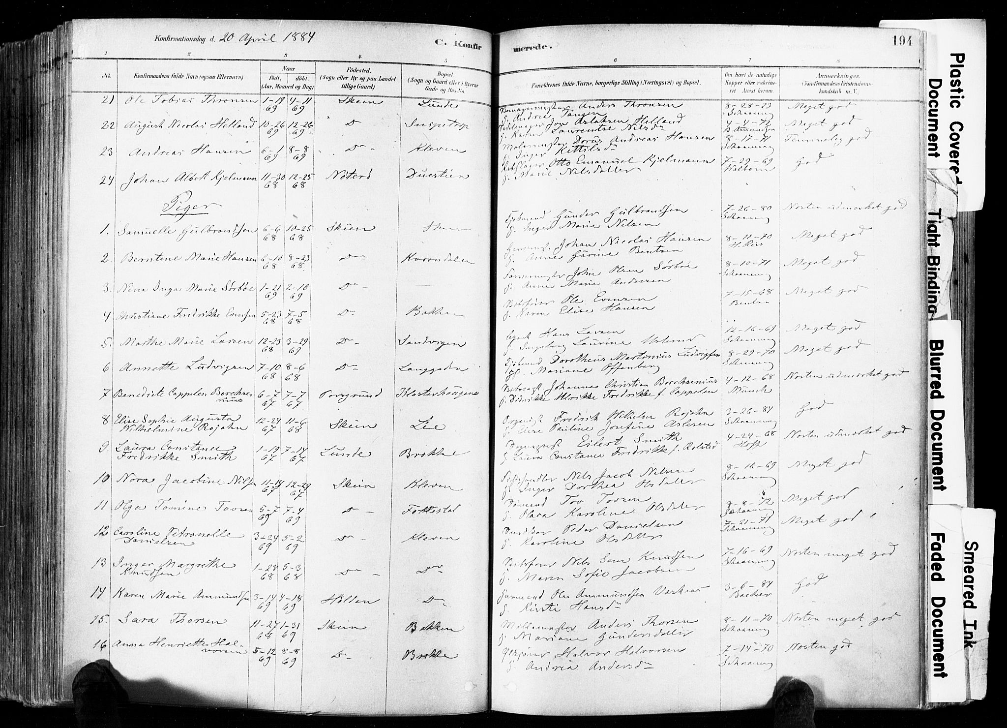 Skien kirkebøker, AV/SAKO-A-302/F/Fa/L0009: Parish register (official) no. 9, 1878-1890, p. 194