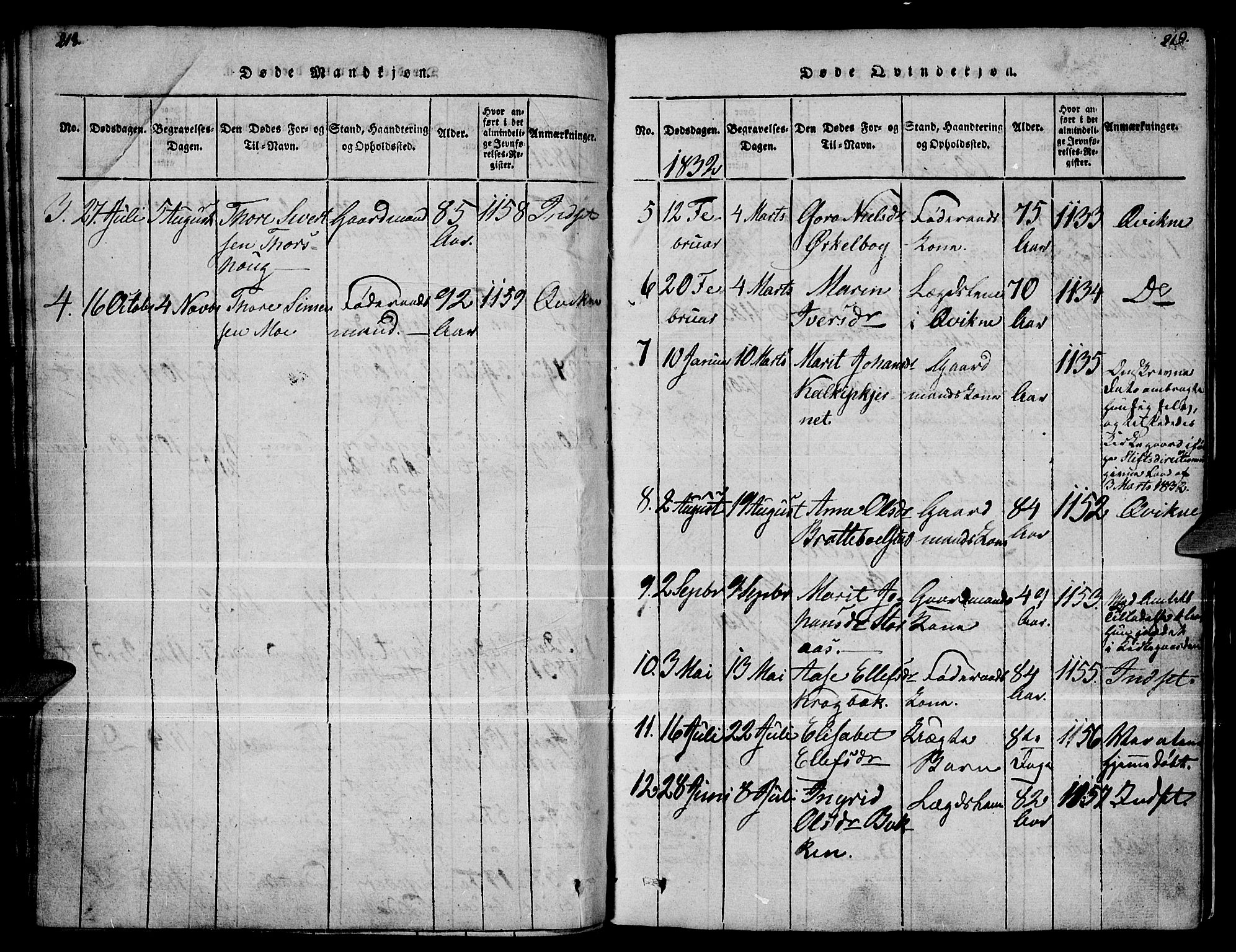 Kvikne prestekontor, AV/SAH-PREST-064/H/Ha/Haa/L0004: Parish register (official) no. 4, 1815-1840, p. 218-219