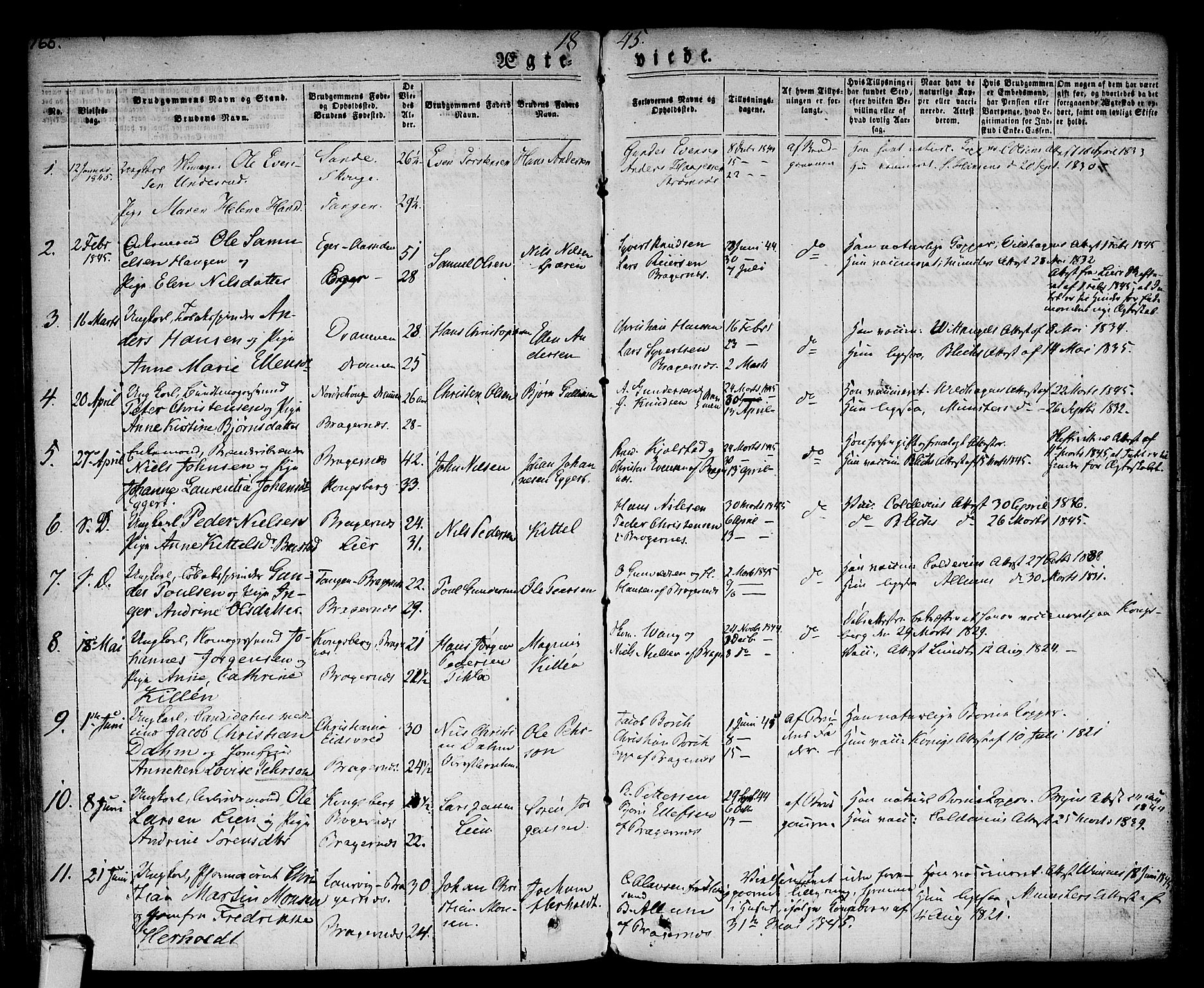 Bragernes kirkebøker, AV/SAKO-A-6/F/Fc/L0001: Parish register (official) no. III 1, 1830-1853, p. 166