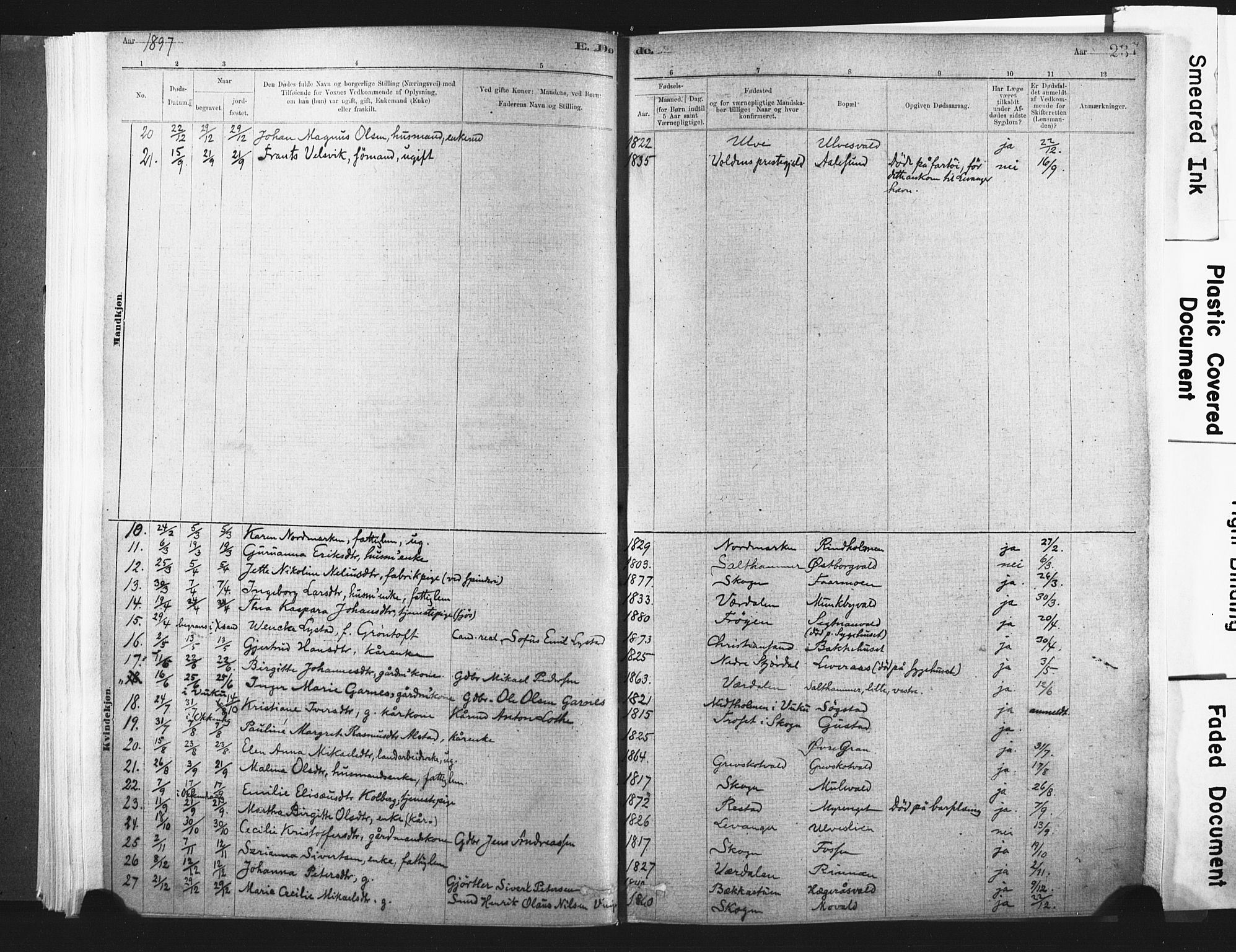 Ministerialprotokoller, klokkerbøker og fødselsregistre - Nord-Trøndelag, SAT/A-1458/721/L0207: Parish register (official) no. 721A02, 1880-1911, p. 237