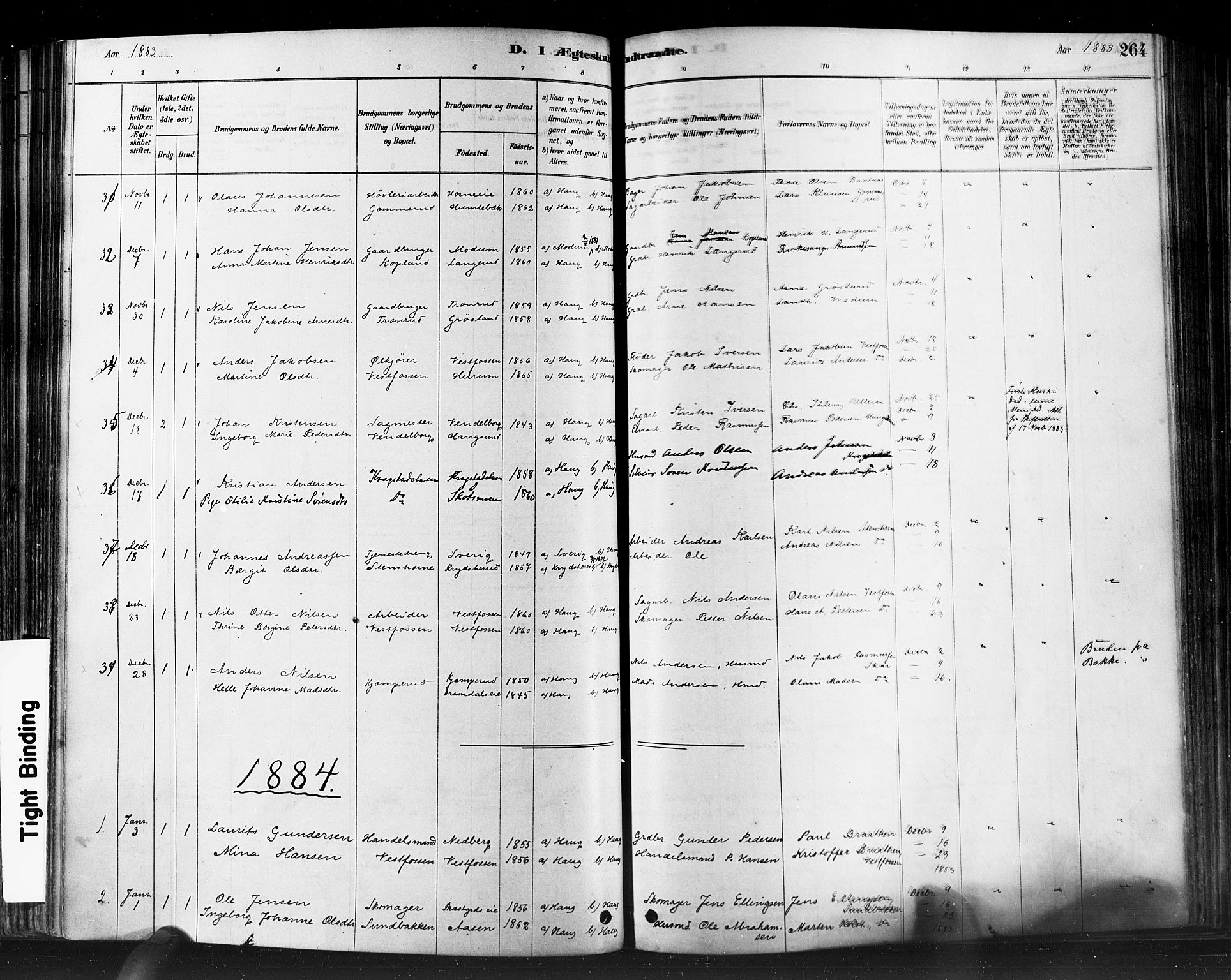 Eiker kirkebøker, SAKO/A-4/F/Fb/L0001: Parish register (official) no. II 1, 1878-1888, p. 264