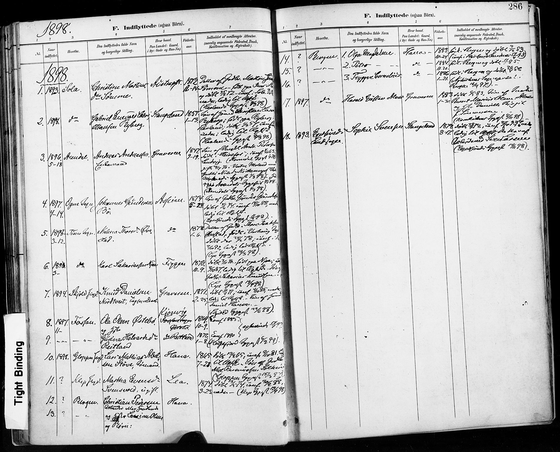 Høyland sokneprestkontor, AV/SAST-A-101799/001/30BA/L0013: Parish register (official) no. A 13.2, 1889-1898, p. 286