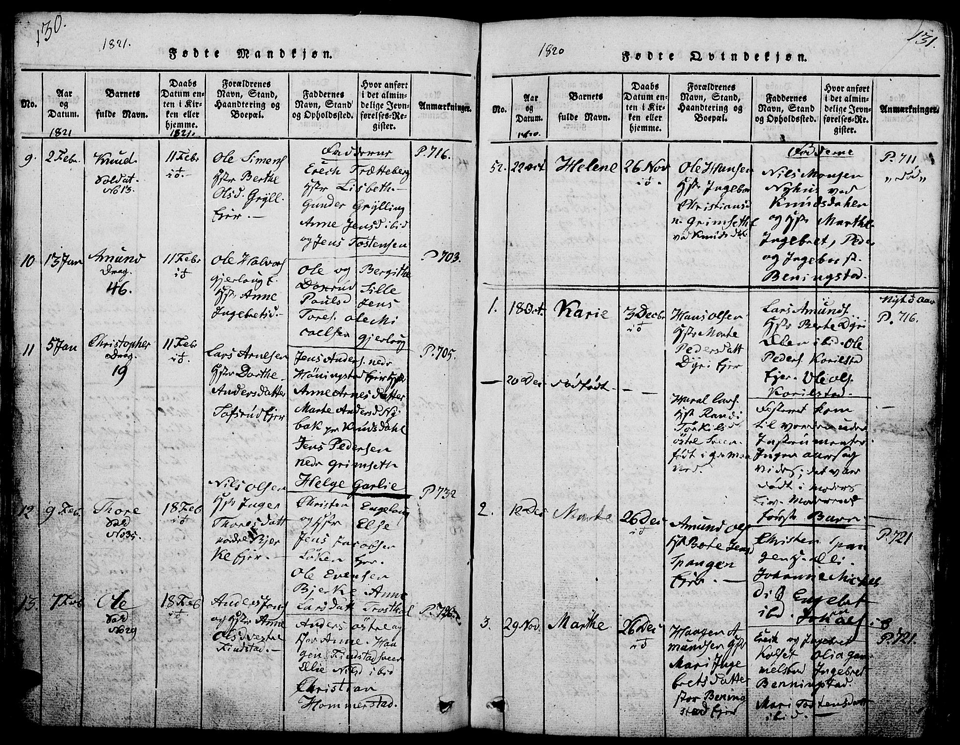 Løten prestekontor, SAH/PREST-022/L/La/L0001: Parish register (copy) no. 1, 1812-1832, p. 130-131