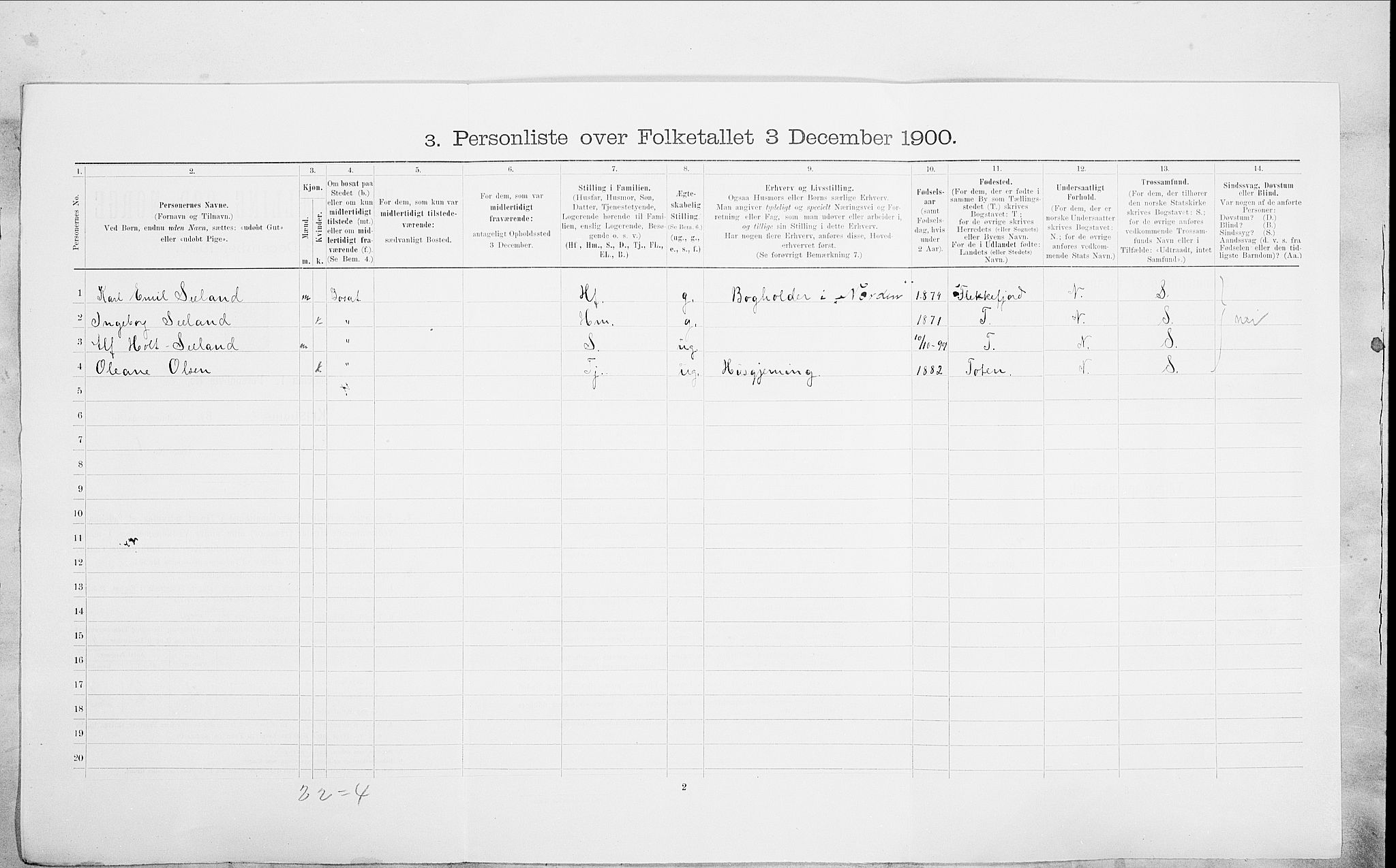 SAO, 1900 census for Kristiania, 1900, p. 87254