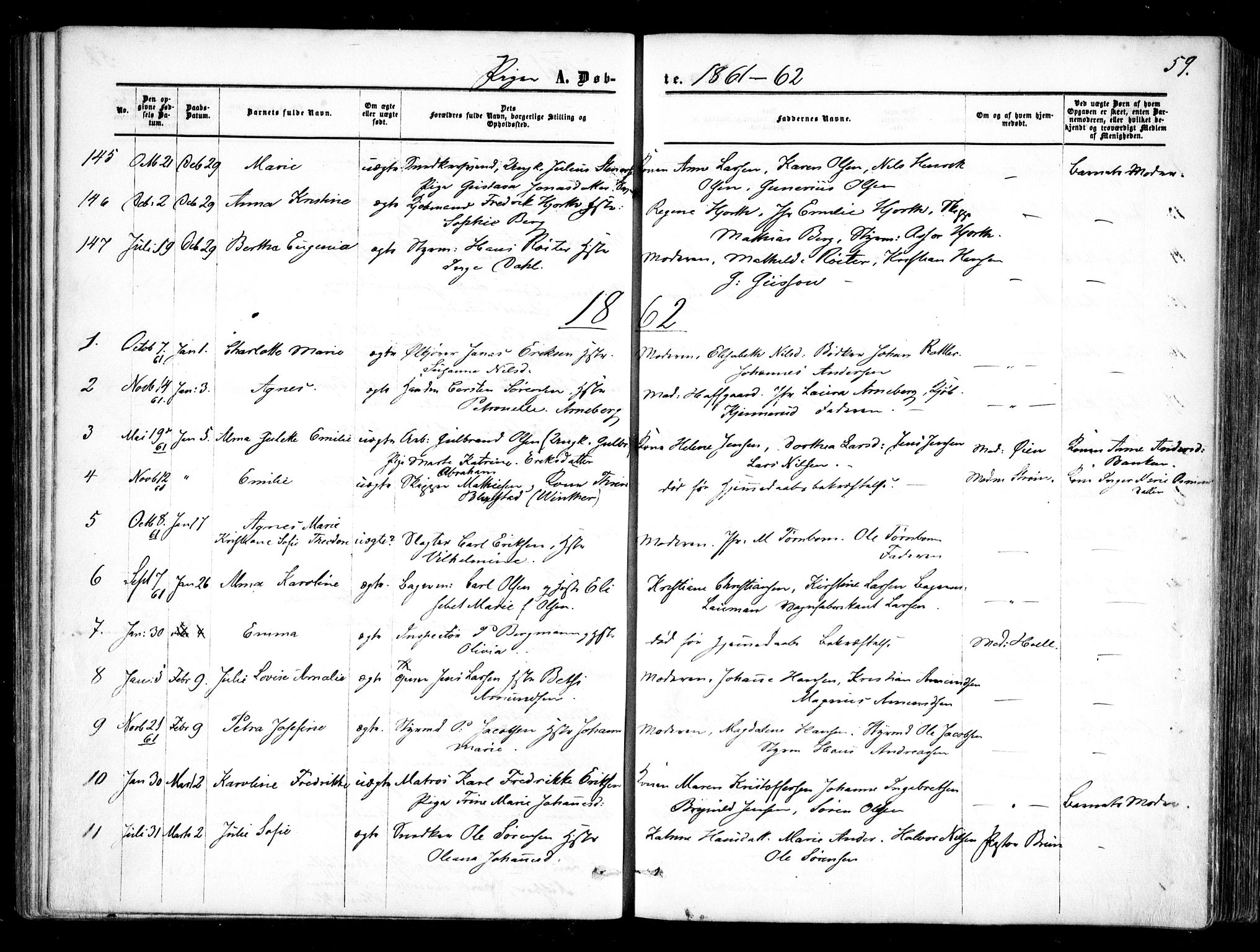 Halden prestekontor Kirkebøker, SAO/A-10909/F/Fa/L0007: Parish register (official) no. I 7, 1857-1865, p. 59