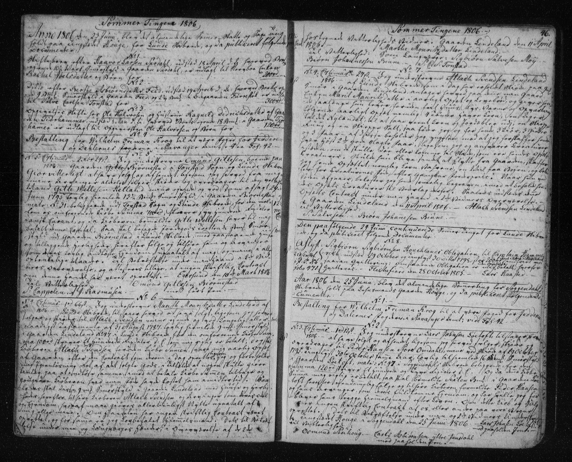 Jæren og Dalane sorenskriveri, AV/SAST-A-100306/4/41/41B/L0011: Mortgage book no. 8, 1805-1812, p. 46
