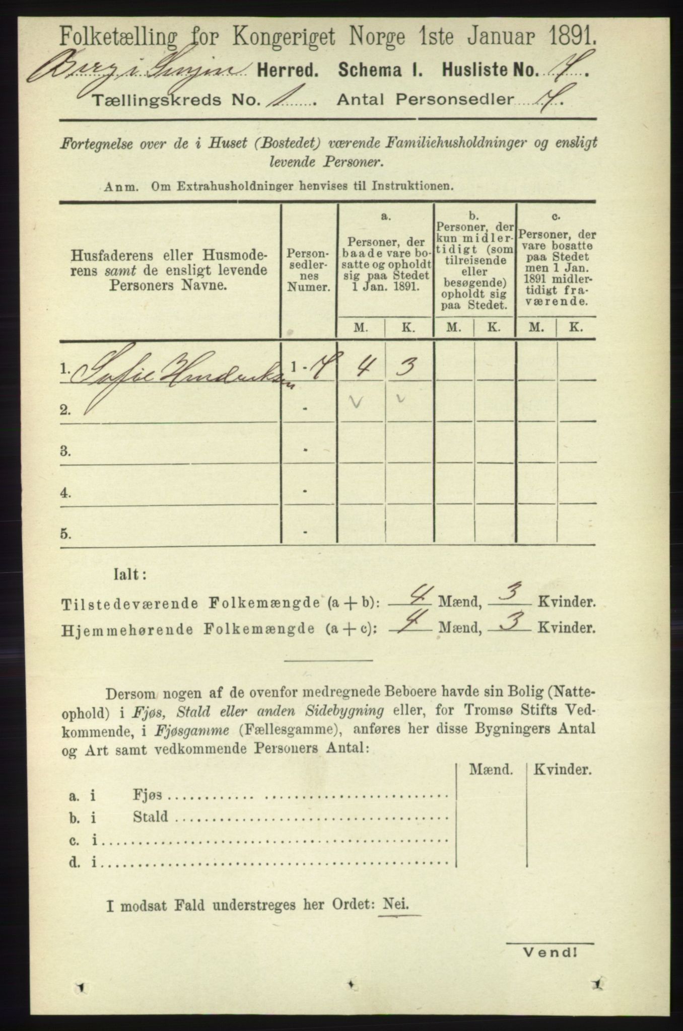 RA, 1891 census for 1929 Berg, 1891, p. 20