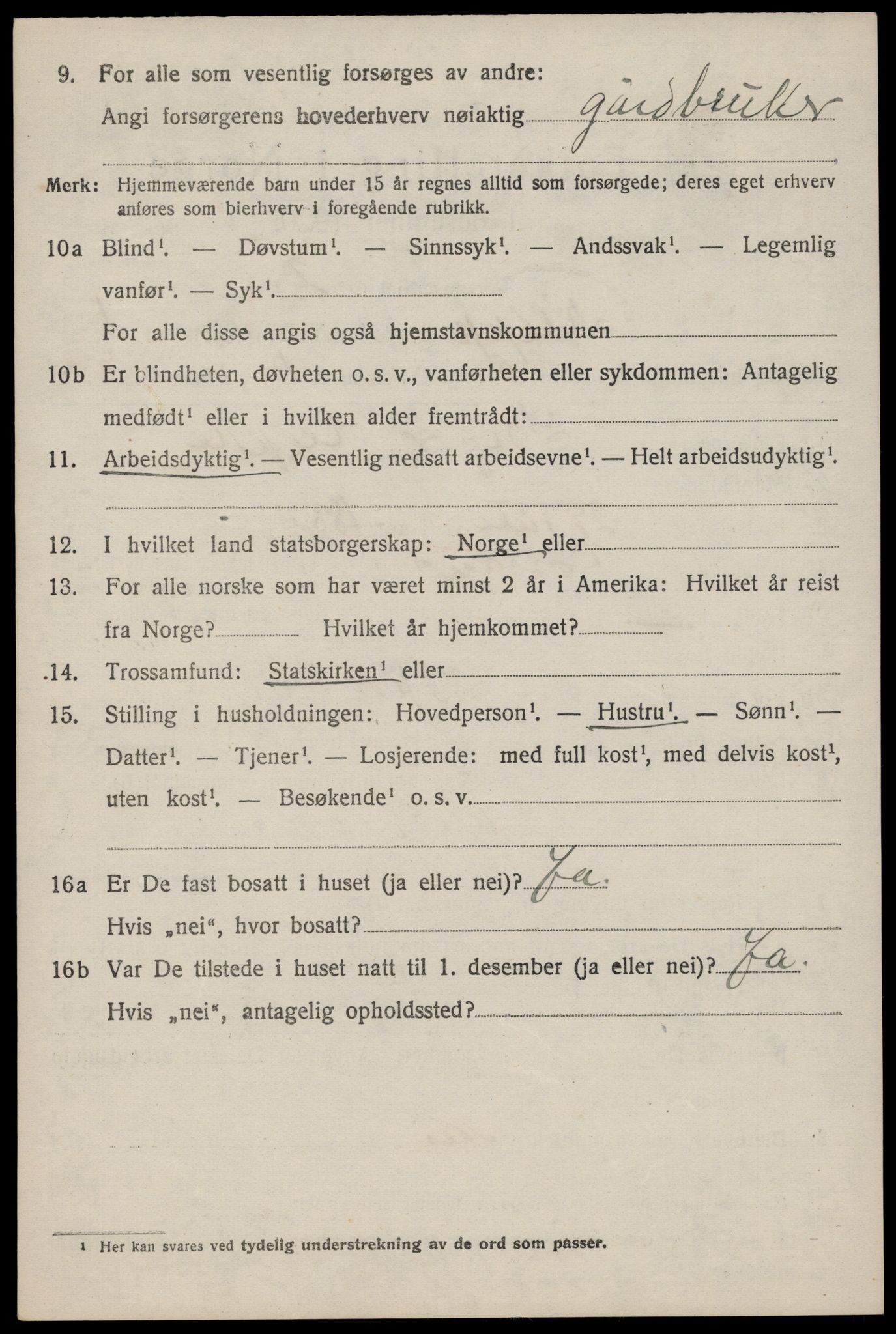 SAST, 1920 census for Klepp, 1920, p. 1263