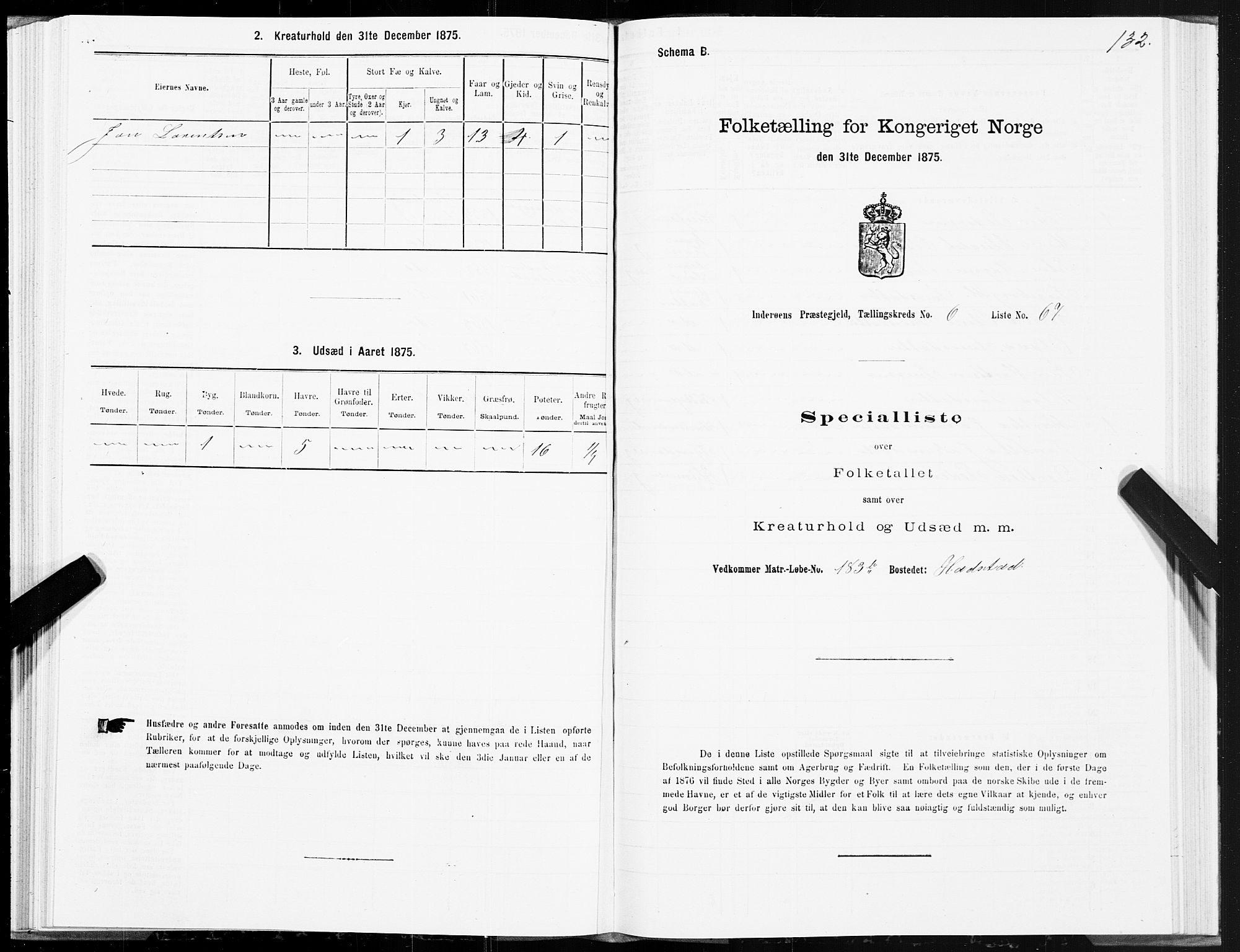 SAT, 1875 census for 1729P Inderøy, 1875, p. 4132