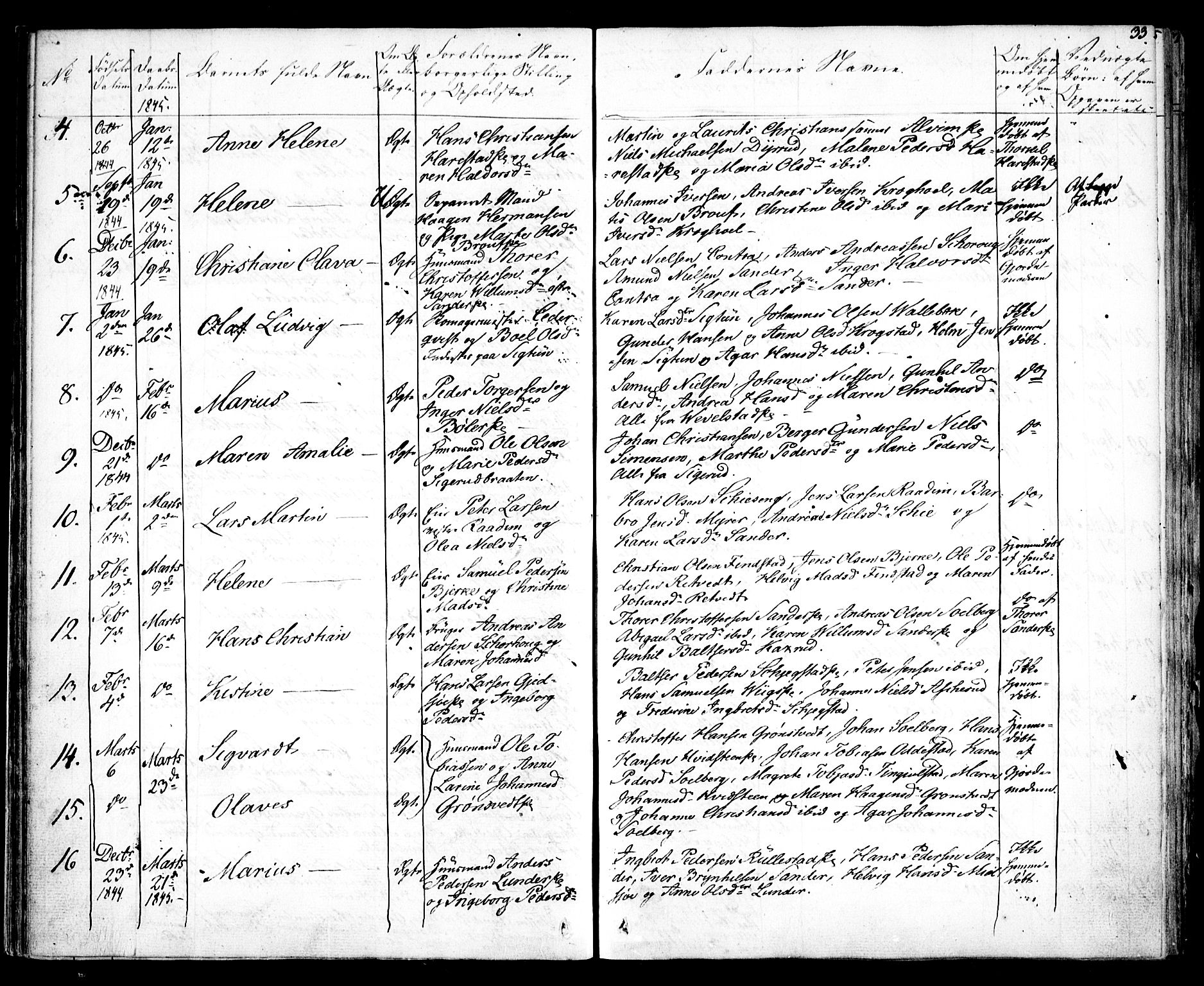 Kråkstad prestekontor Kirkebøker, SAO/A-10125a/F/Fa/L0005: Parish register (official) no. I 5, 1837-1847, p. 33