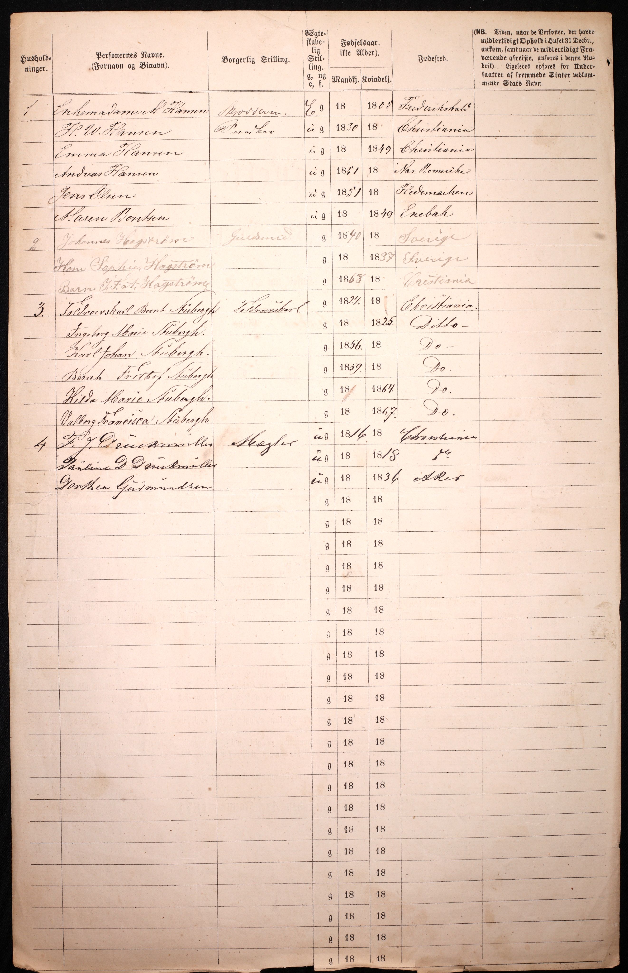 RA, 1870 census for 0301 Kristiania, 1870, p. 2875