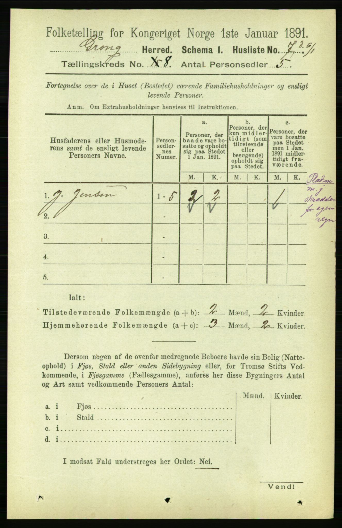 RA, 1891 census for 1742 Grong, 1891, p. 2801