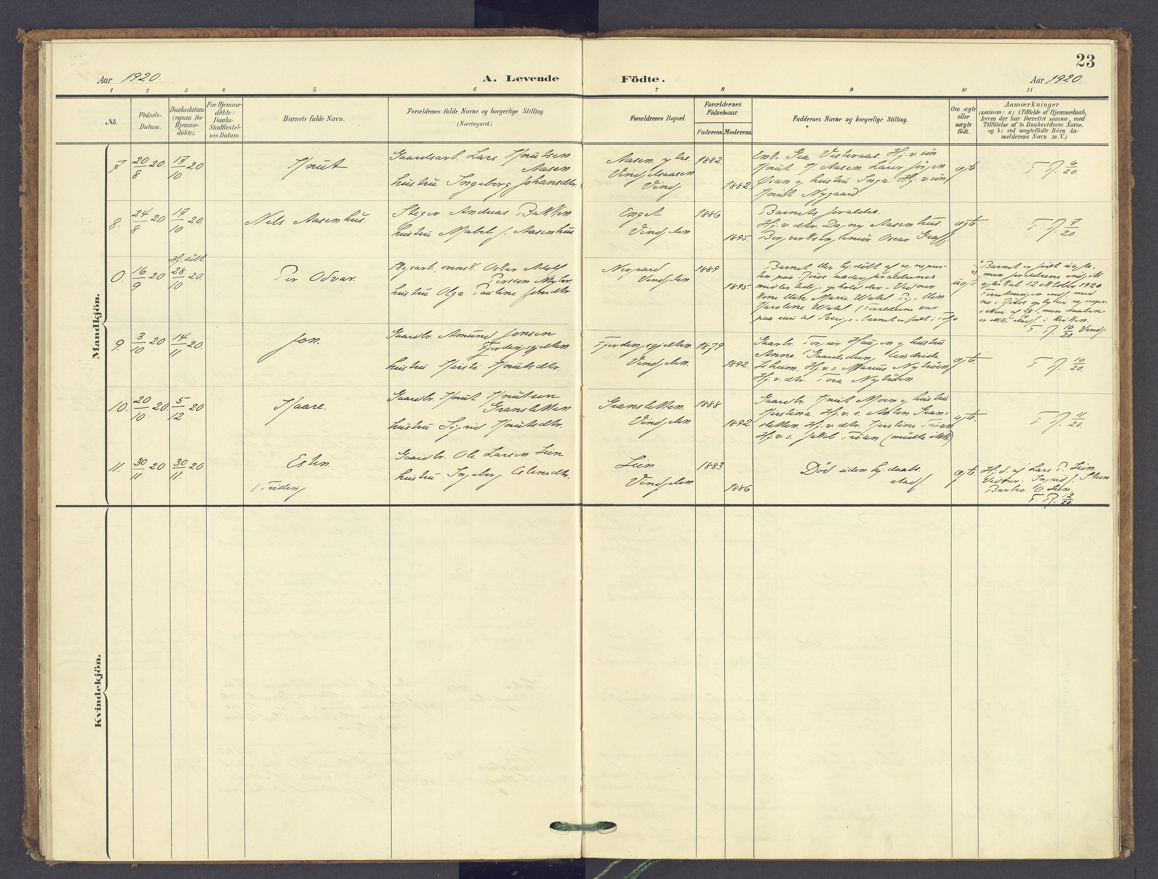 Tolga prestekontor, AV/SAH-PREST-062/K/L0015: Parish register (official) no. 15, 1903-1946, p. 23