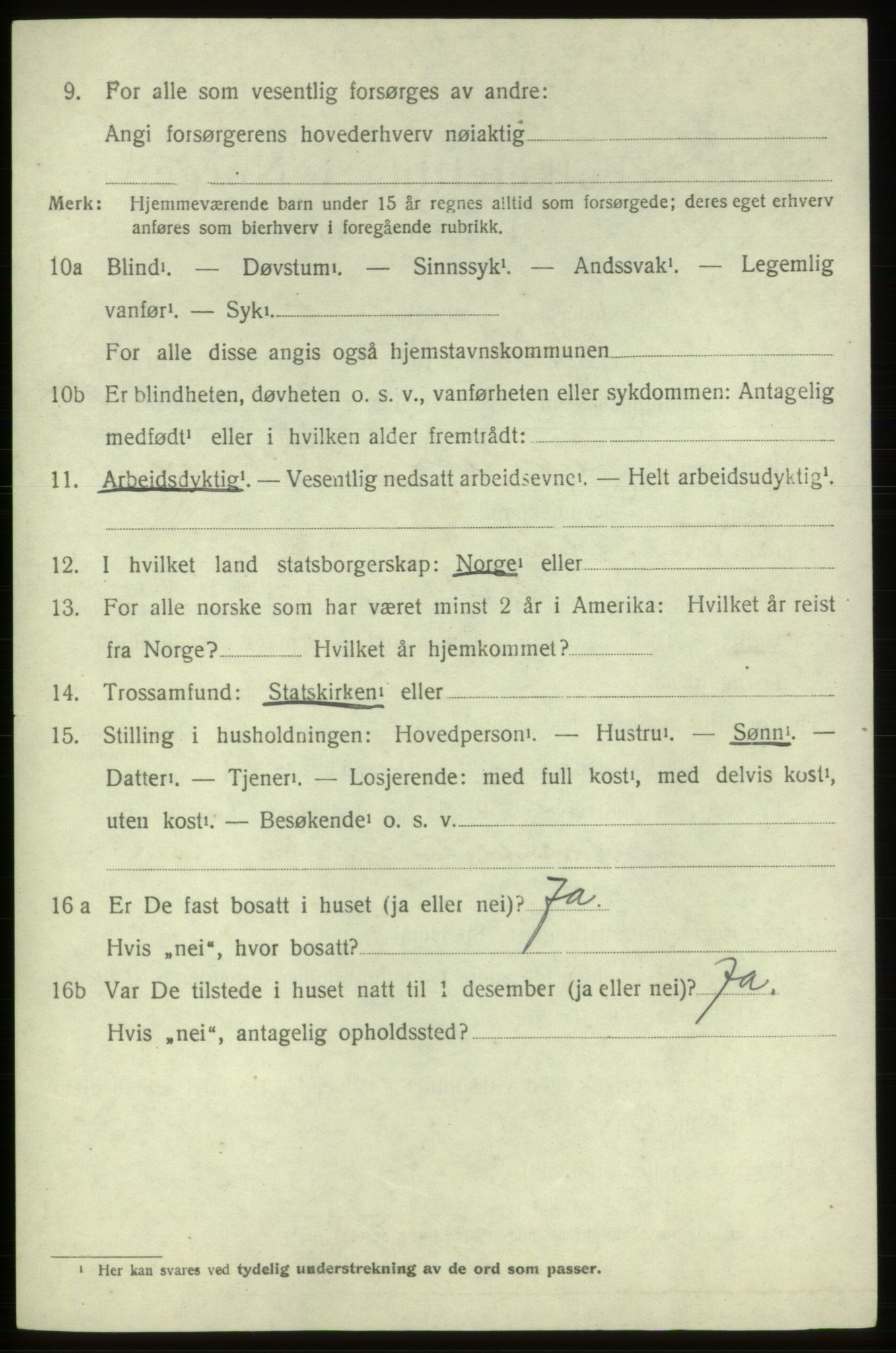 SAB, 1920 census for Stord, 1920, p. 7004