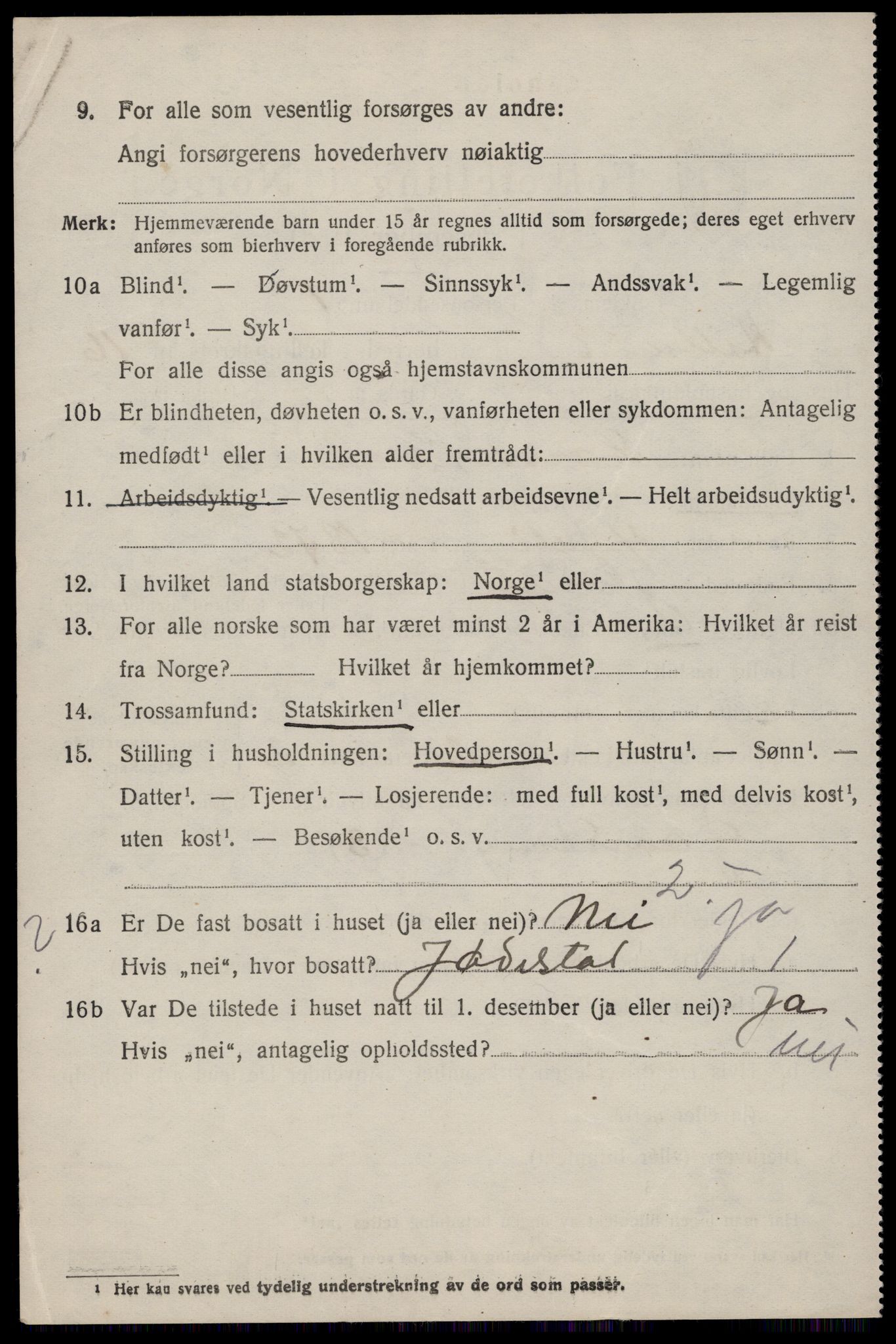 SAST, 1920 census for Hetland, 1920, p. 23144