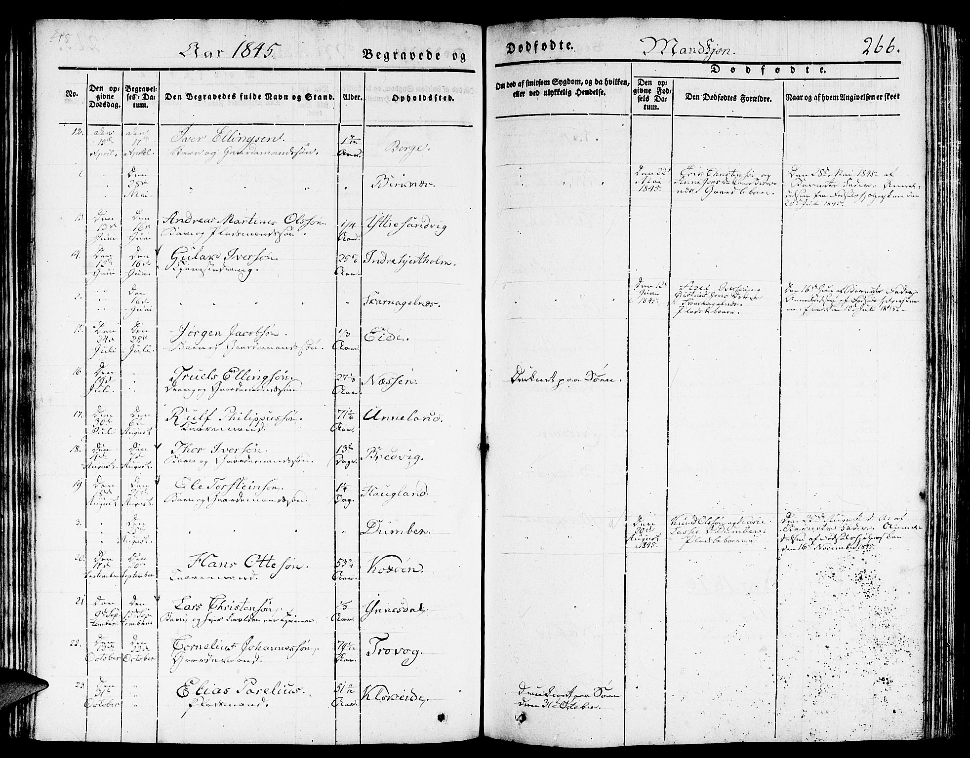 Gulen sokneprestembete, AV/SAB-A-80201/H/Haa/Haaa/L0020: Parish register (official) no. A 20, 1837-1847, p. 266