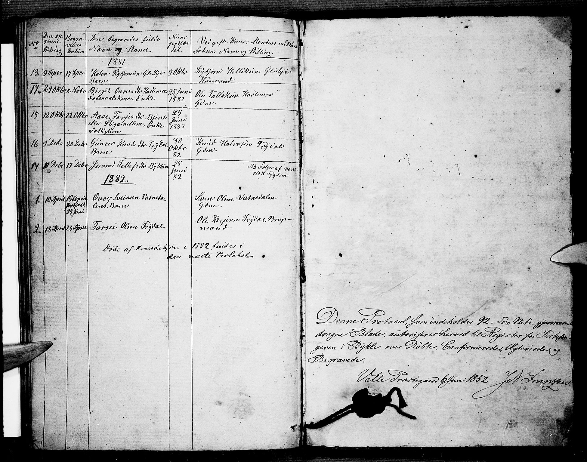 Valle sokneprestkontor, SAK/1111-0044/F/Fb/Fba/L0001: Parish register (copy) no. B 1, 1851-1882, p. 93
