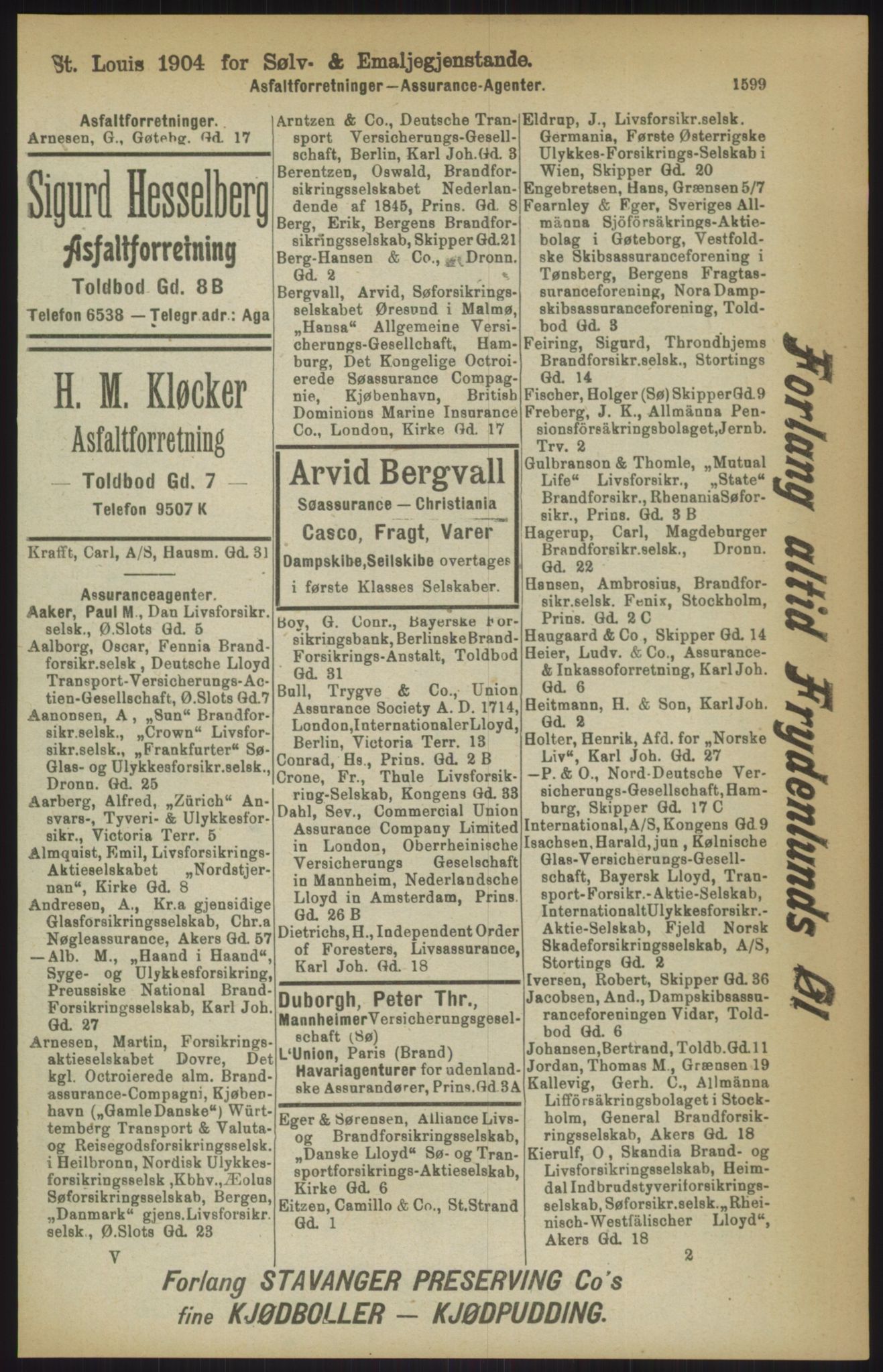 Kristiania/Oslo adressebok, PUBL/-, 1911, p. 1599