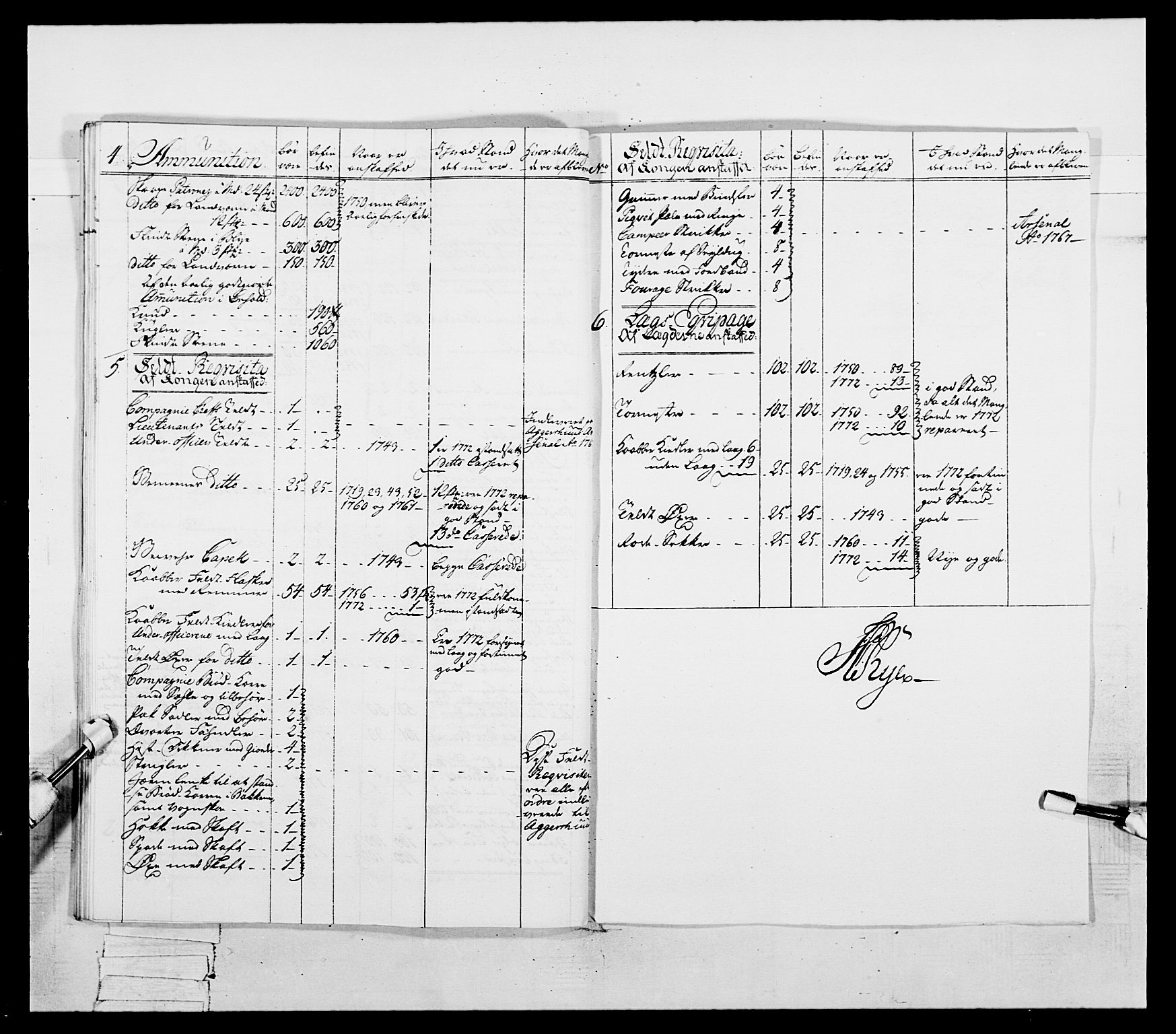 Generalitets- og kommissariatskollegiet, Det kongelige norske kommissariatskollegium, AV/RA-EA-5420/E/Eh/L0054: 2. Smålenske nasjonale infanteriregiment, 1769-1776, p. 367