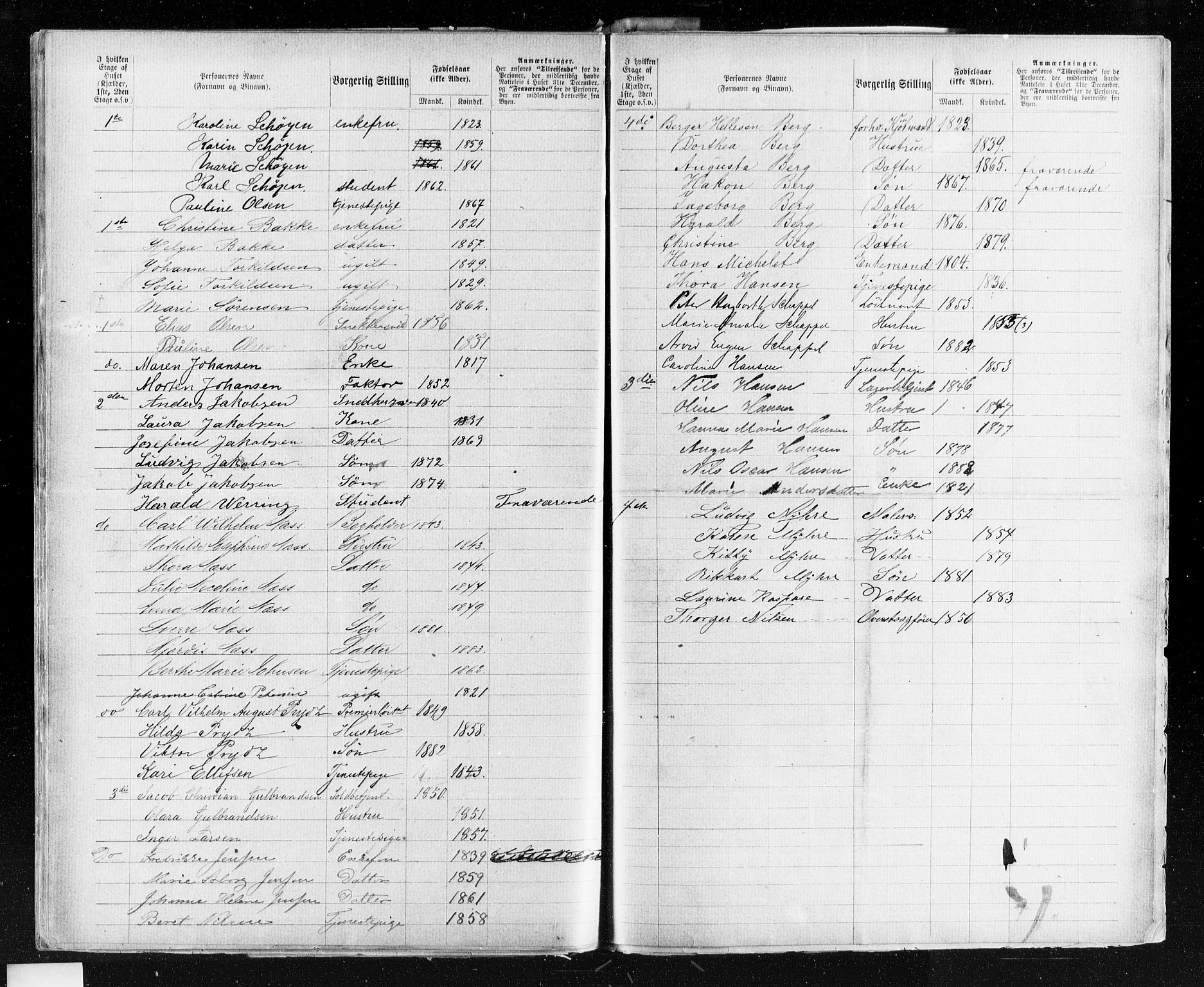 OBA, Municipal Census 1883 for Kristiania, 1883, p. 5482