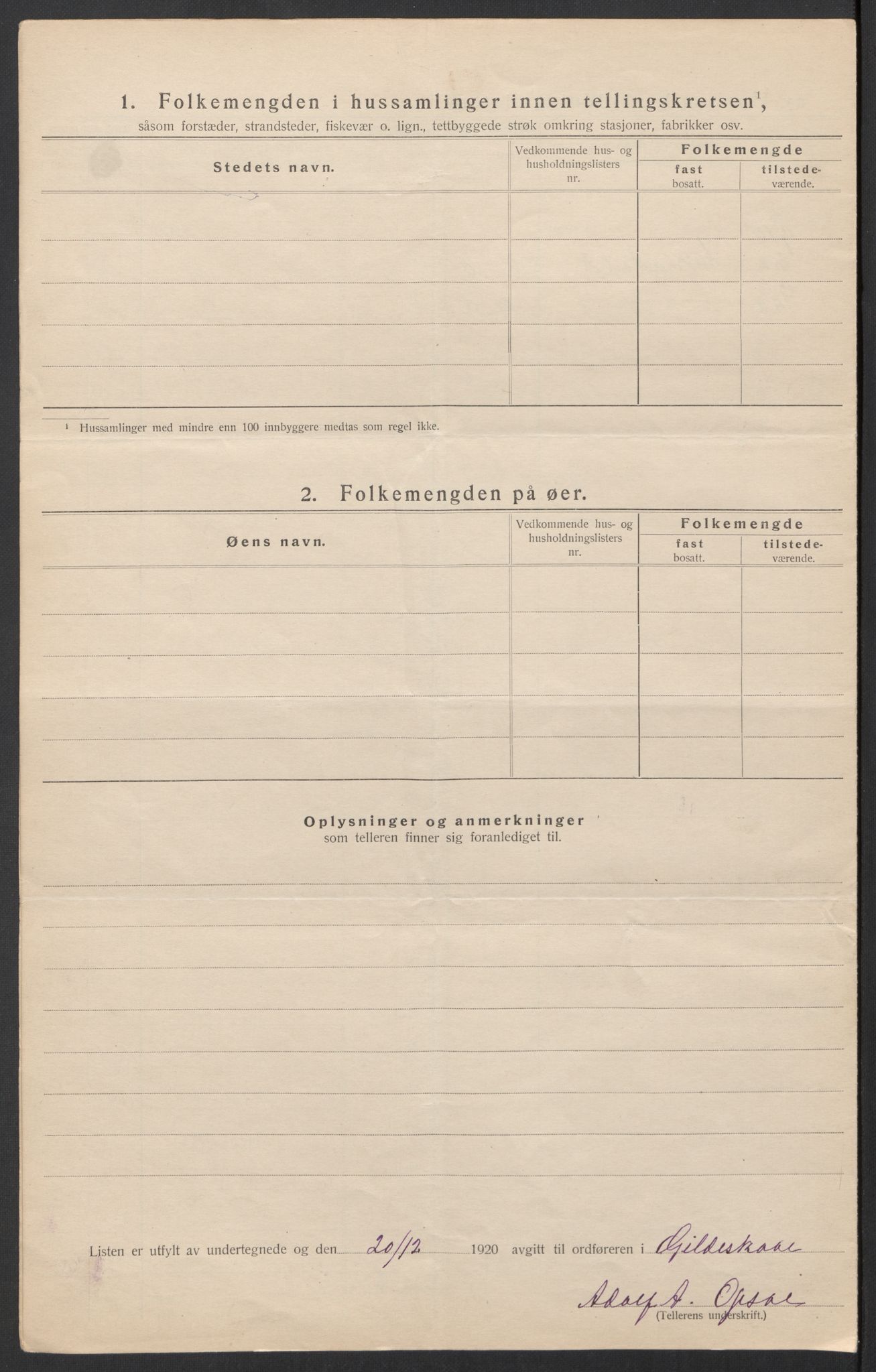 SAT, 1920 census for Gildeskål, 1920, p. 15