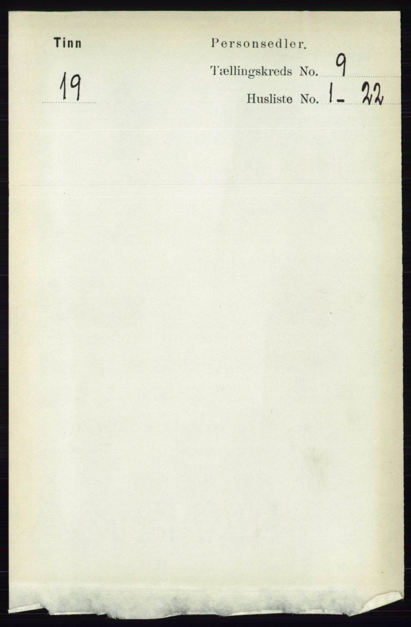 RA, 1891 census for 0826 Tinn, 1891, p. 1819