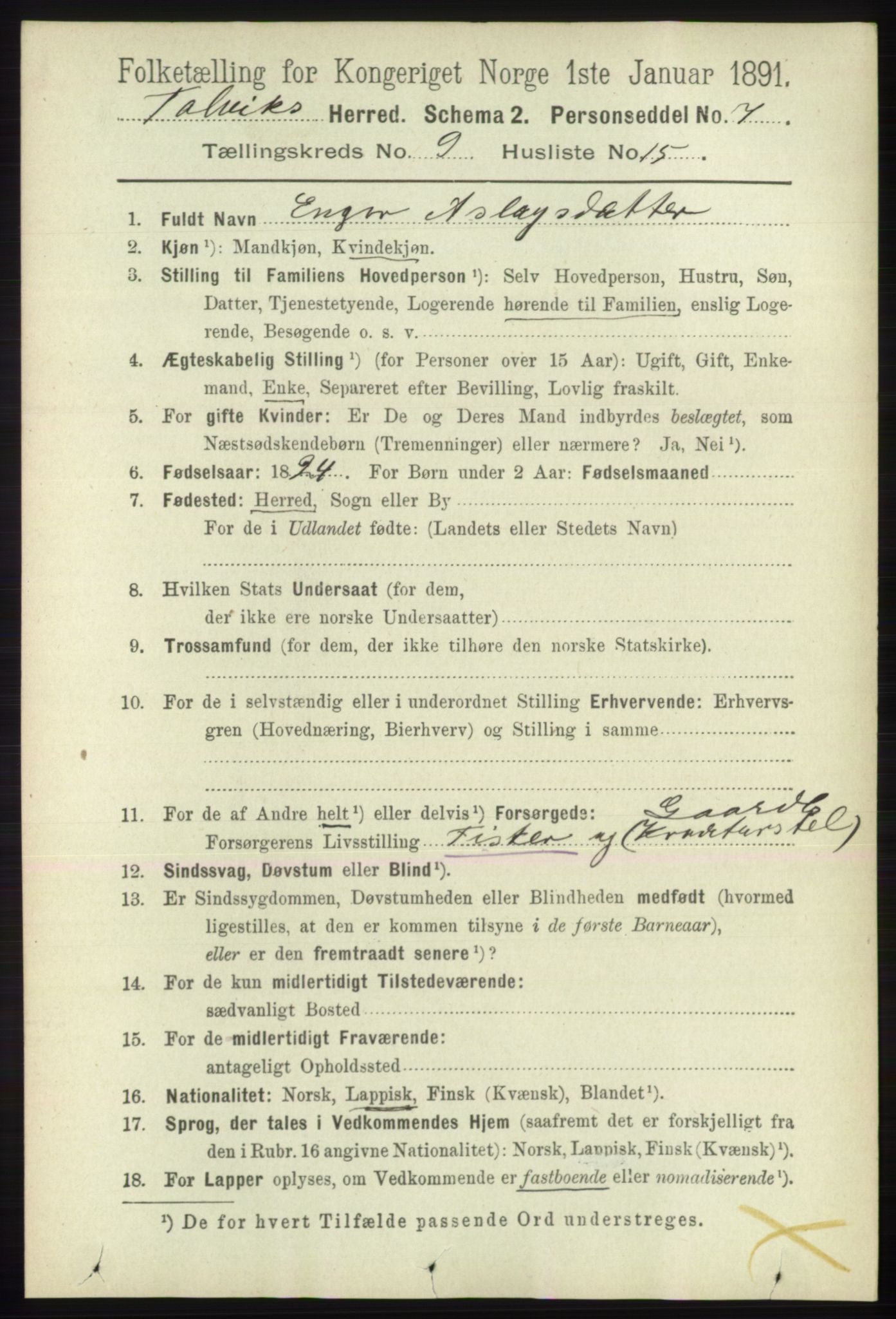 RA, 1891 census for 2013 Talvik, 1891, p. 2248