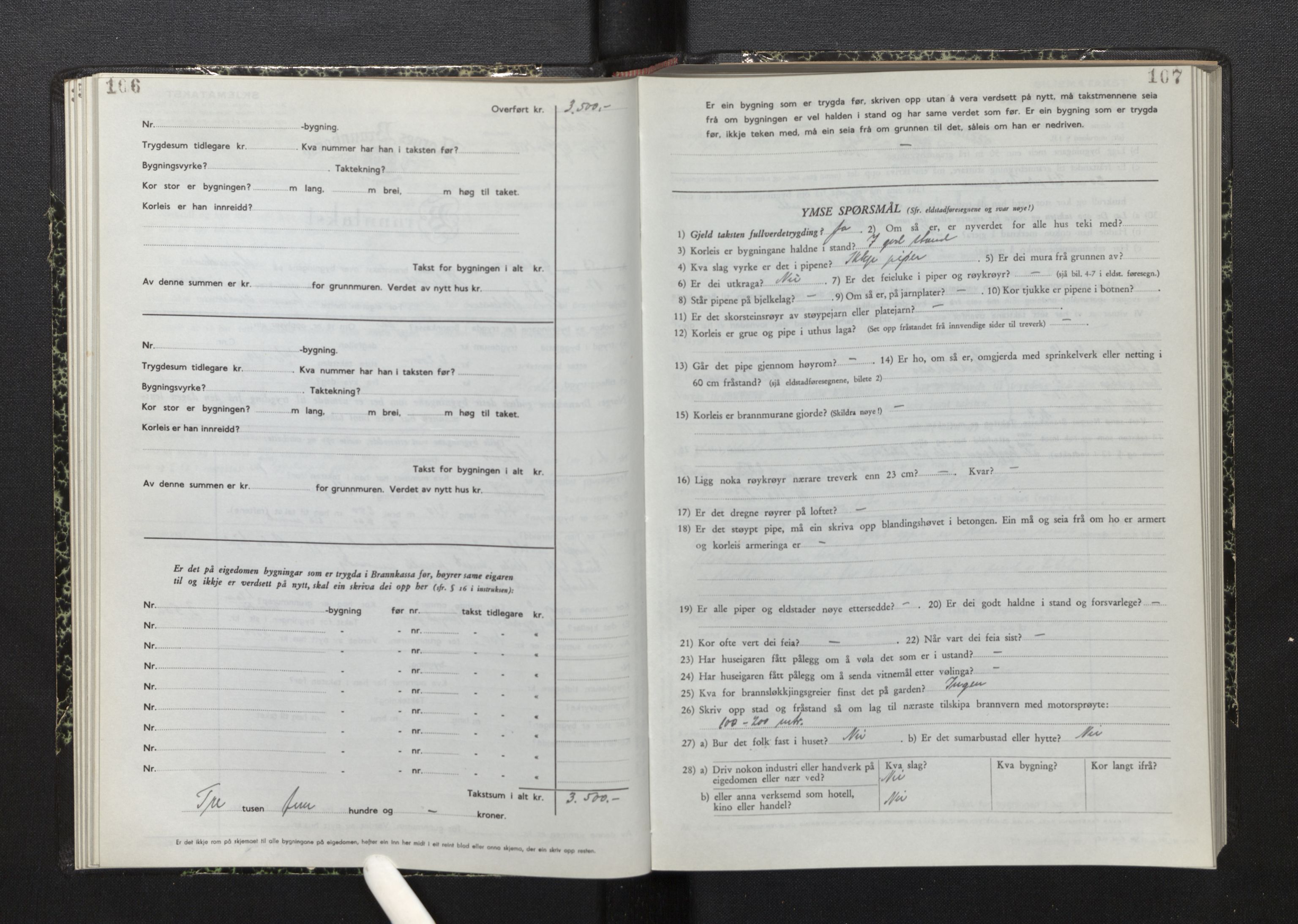 Lensmannen i Askvoll, SAB/A-26301/0012/L0006: Branntakstprotokoll, skjematakst, 1950-1955, p. 106-107