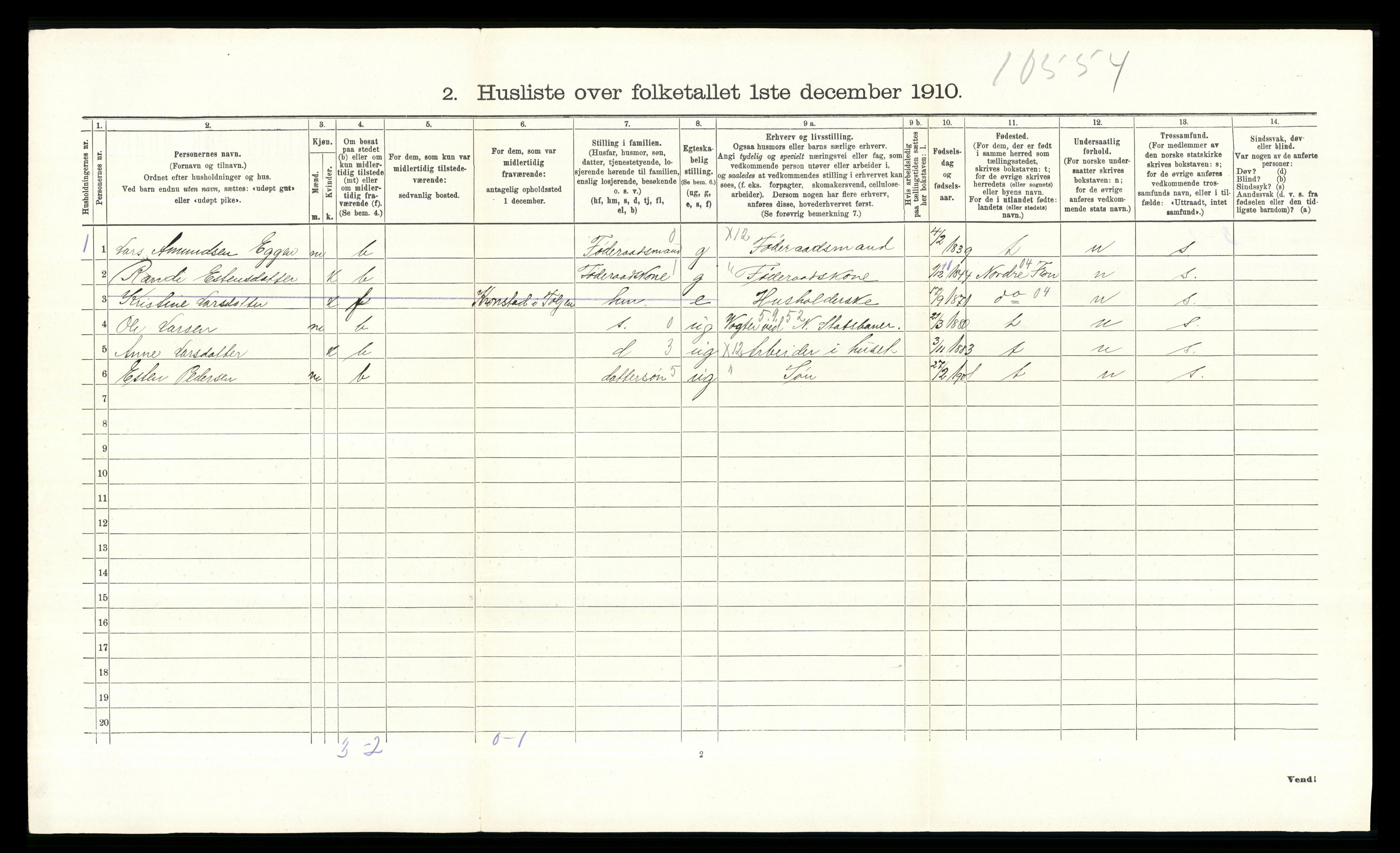 RA, 1910 census for Tolga, 1910, p. 351